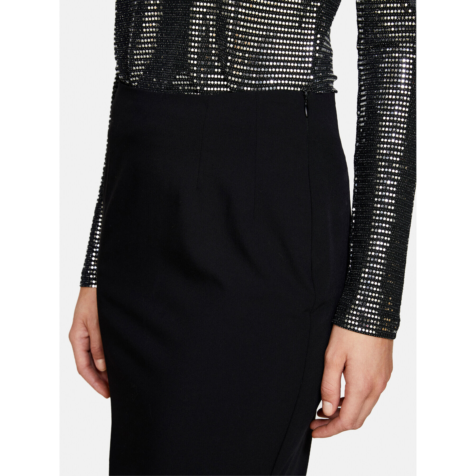 Sisley Миди пола 47N8L001N Черен Regular Fit - Pepit.bg