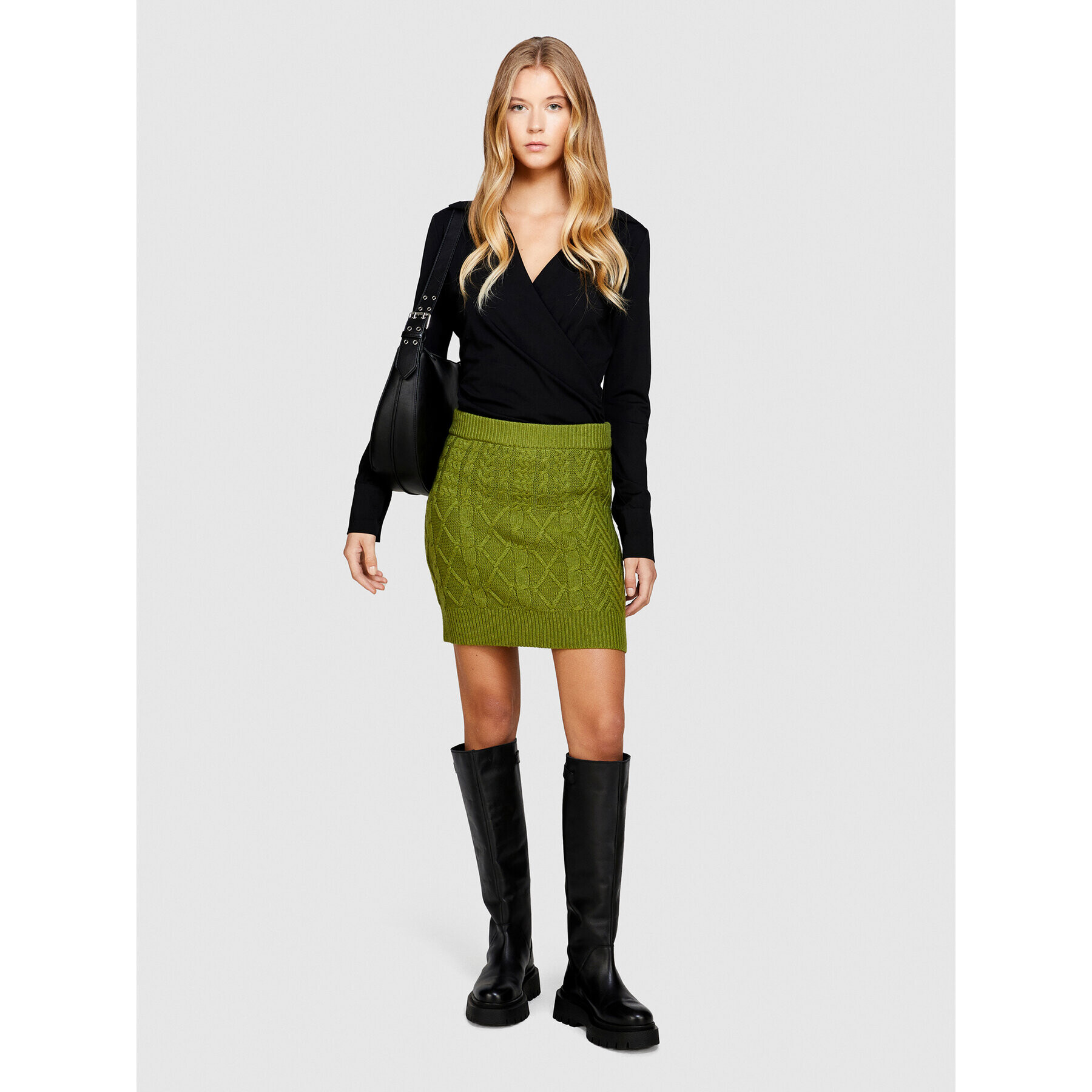 Sisley Мини пола 17L3M0008 Зелен Slim Fit - Pepit.bg