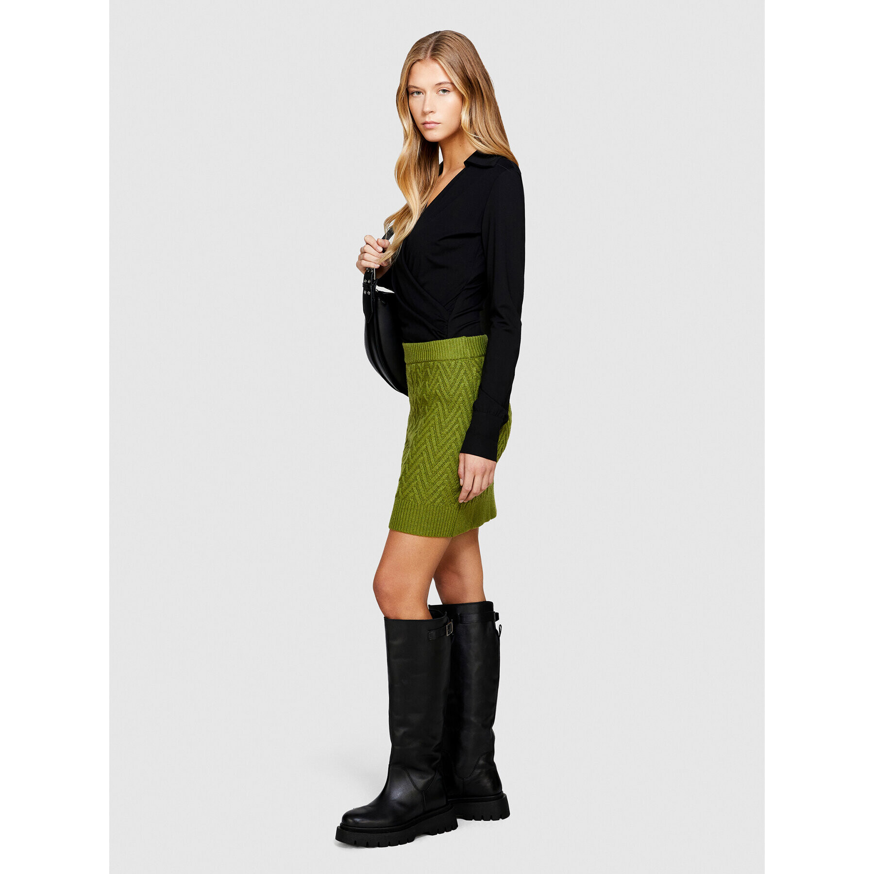 Sisley Мини пола 17L3M0008 Зелен Slim Fit - Pepit.bg