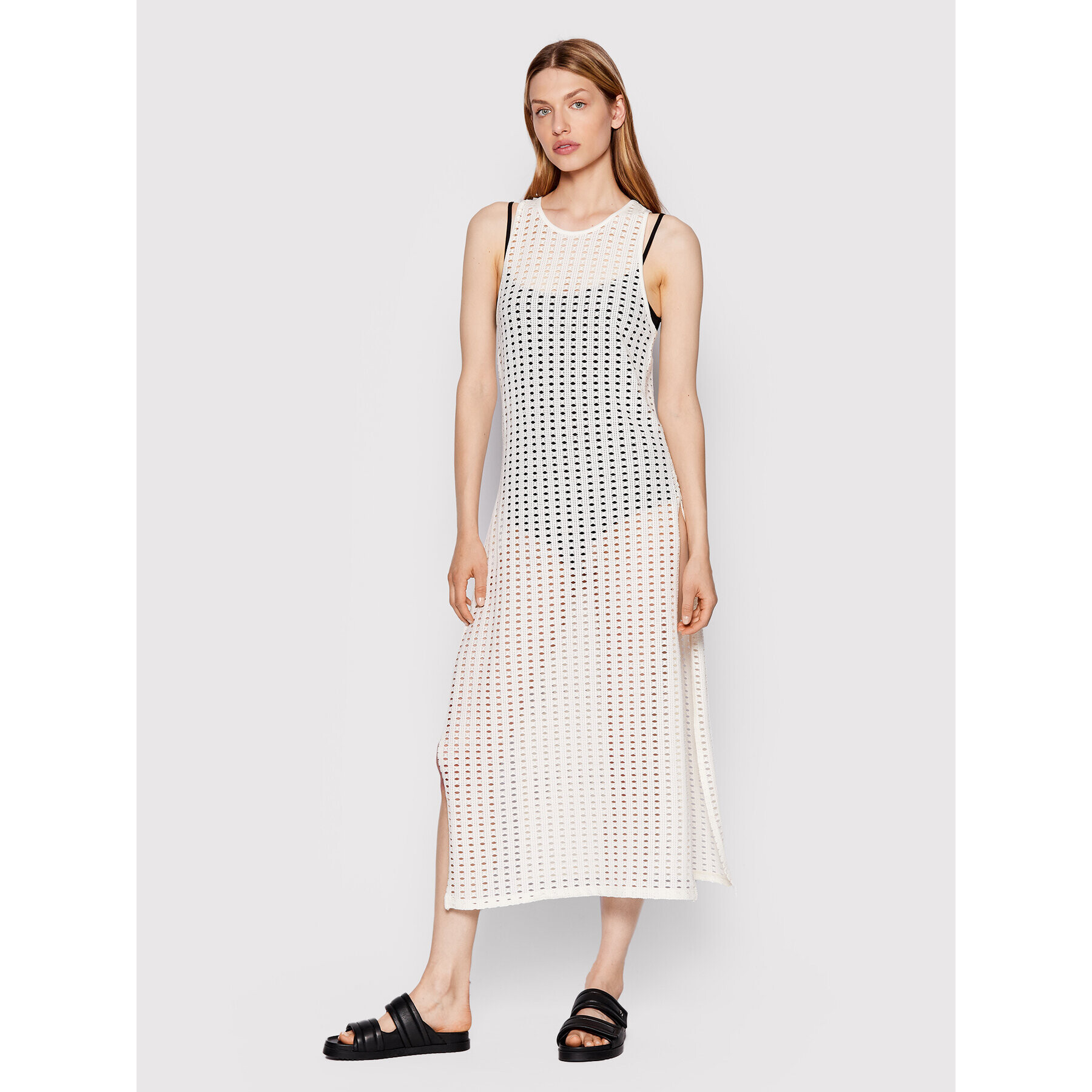 Sisley Плажна рокля 3HTALH009 Бял Regular Fit - Pepit.bg