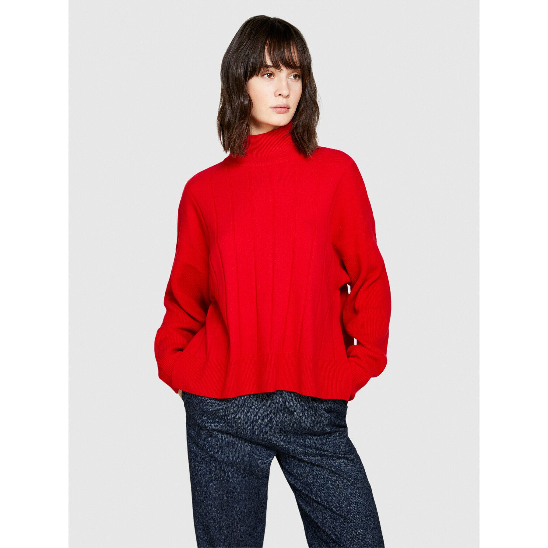 Sisley Поло 1044M201A Червен Boxy Fit - Pepit.bg