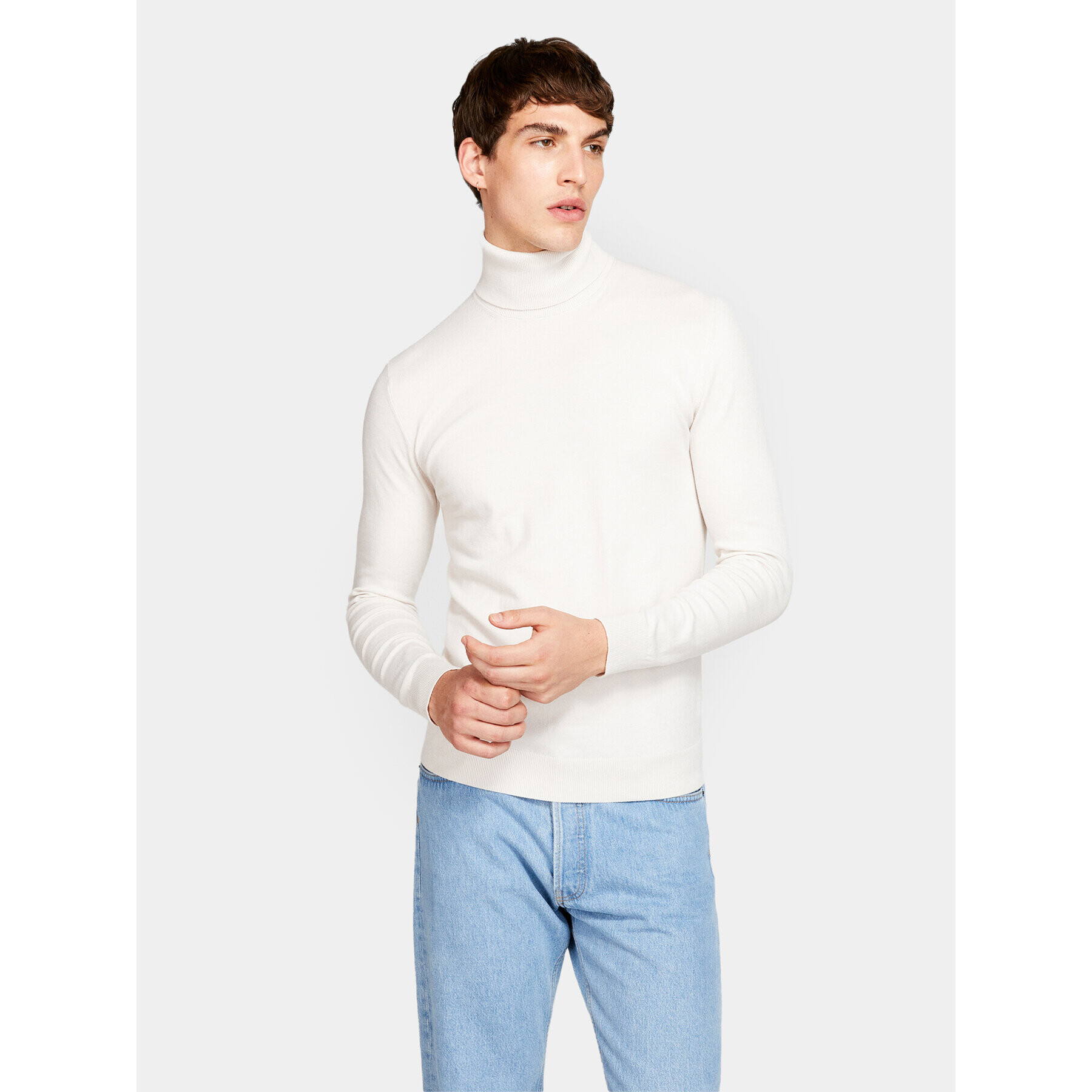 Sisley Поло 10F2S2244 Бежов Slim Fit - Pepit.bg