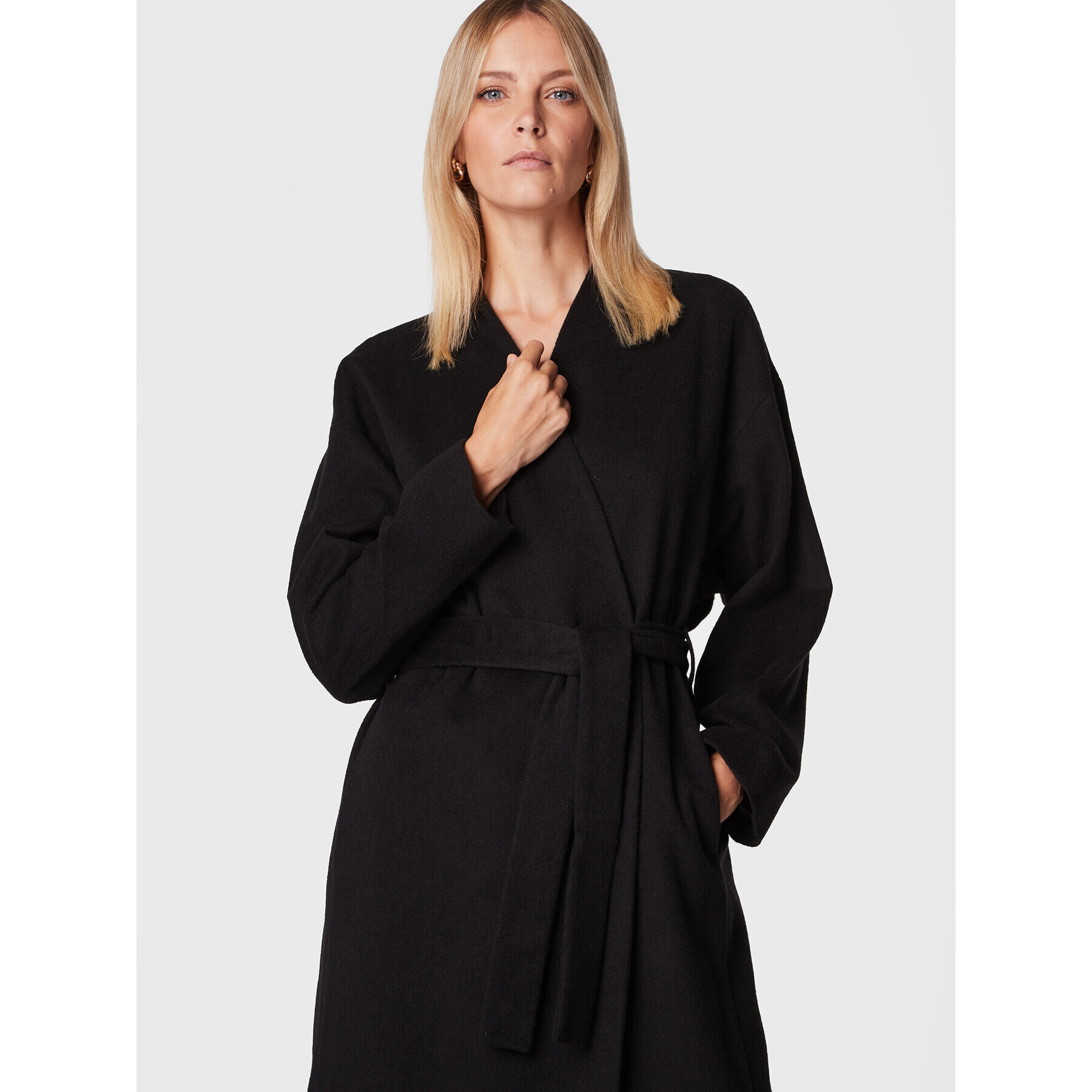 Sisley Преходно палто 2LVTLN00V Черен Oversize - Pepit.bg