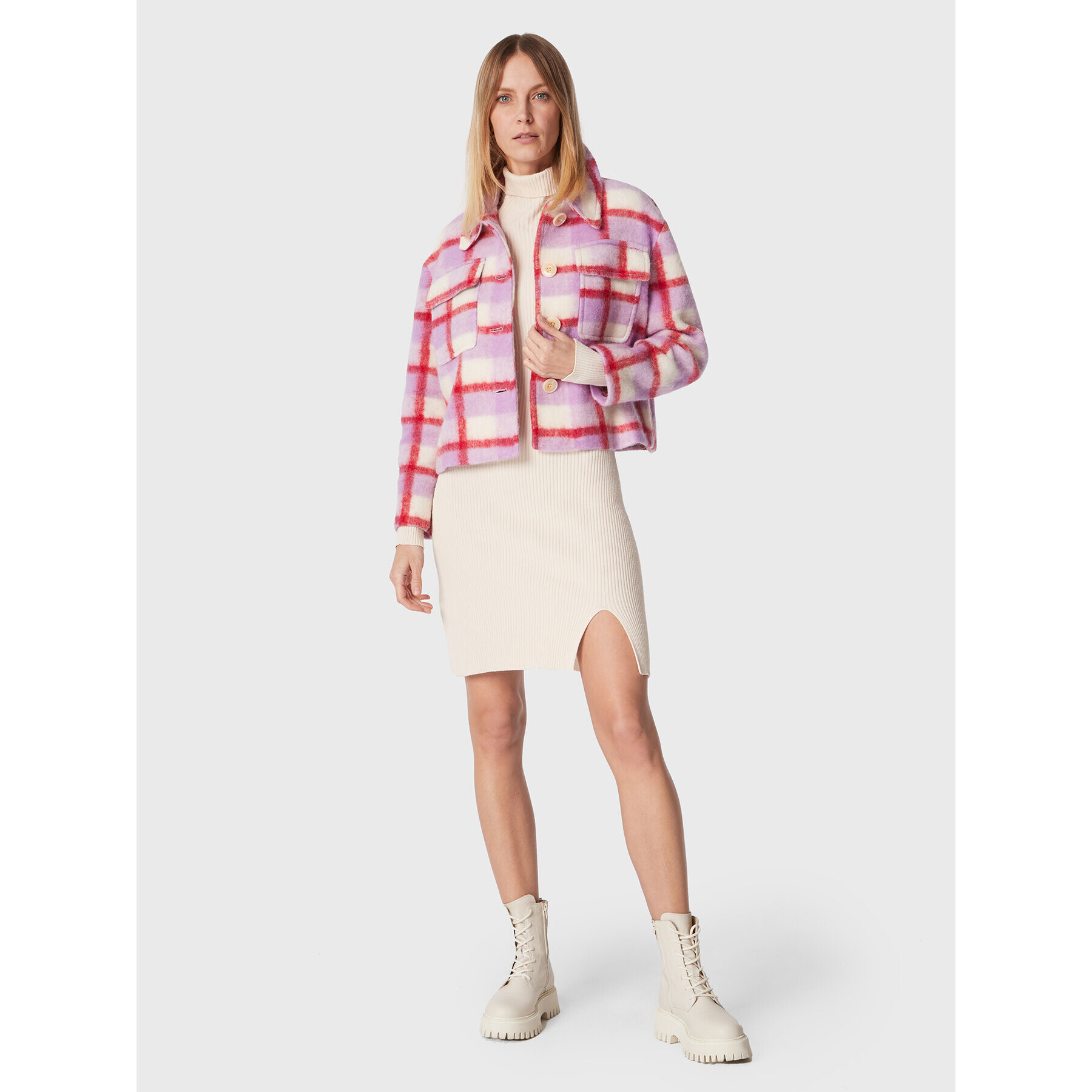 Sisley Преходно яке 2N7WLN01D Виолетов Regular Fit - Pepit.bg