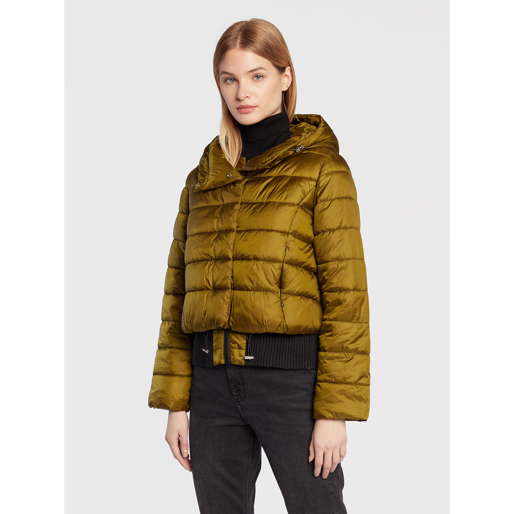 Sisley Пухено яке 20JBLN00Z Зелен Regular Fit - Pepit.bg