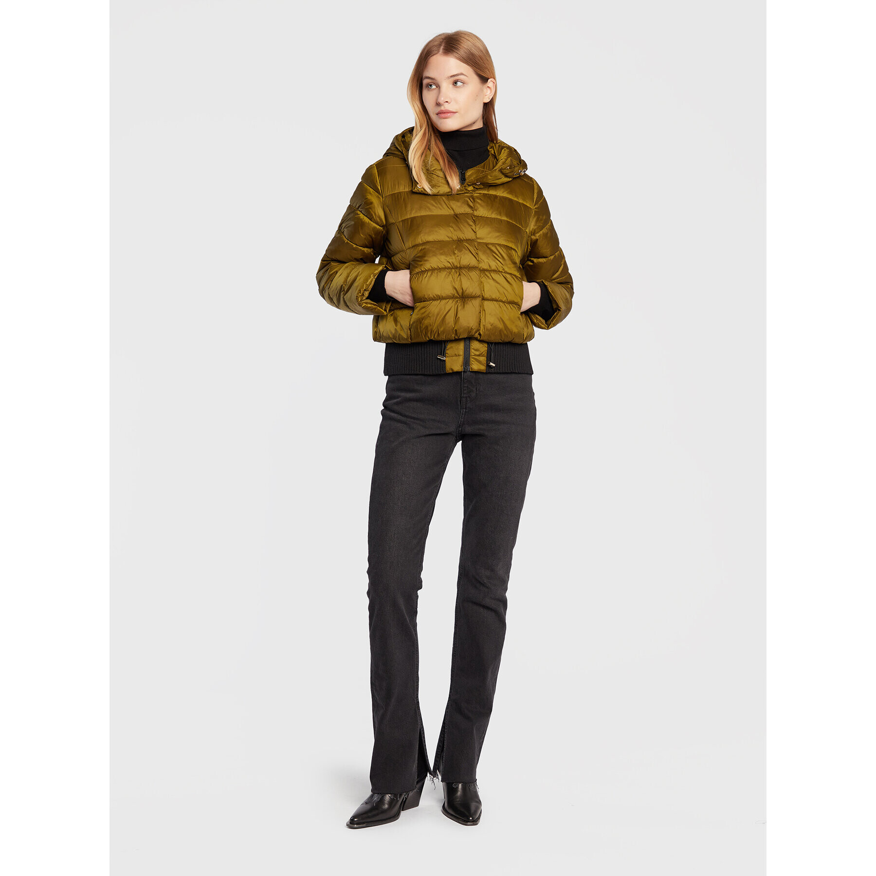 Sisley Пухено яке 20JBLN00Z Зелен Regular Fit - Pepit.bg
