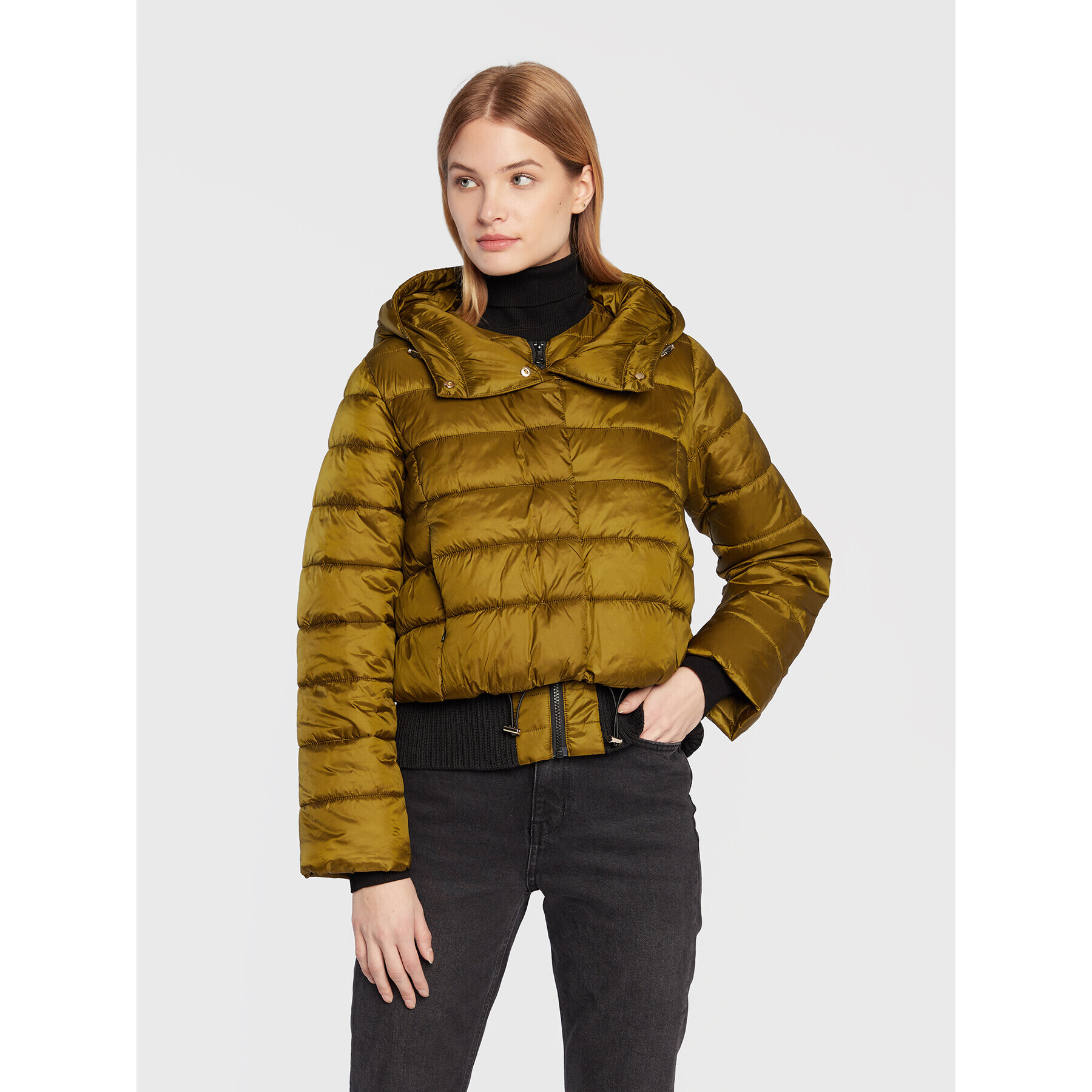 Sisley Пухено яке 20JBLN00Z Зелен Regular Fit - Pepit.bg