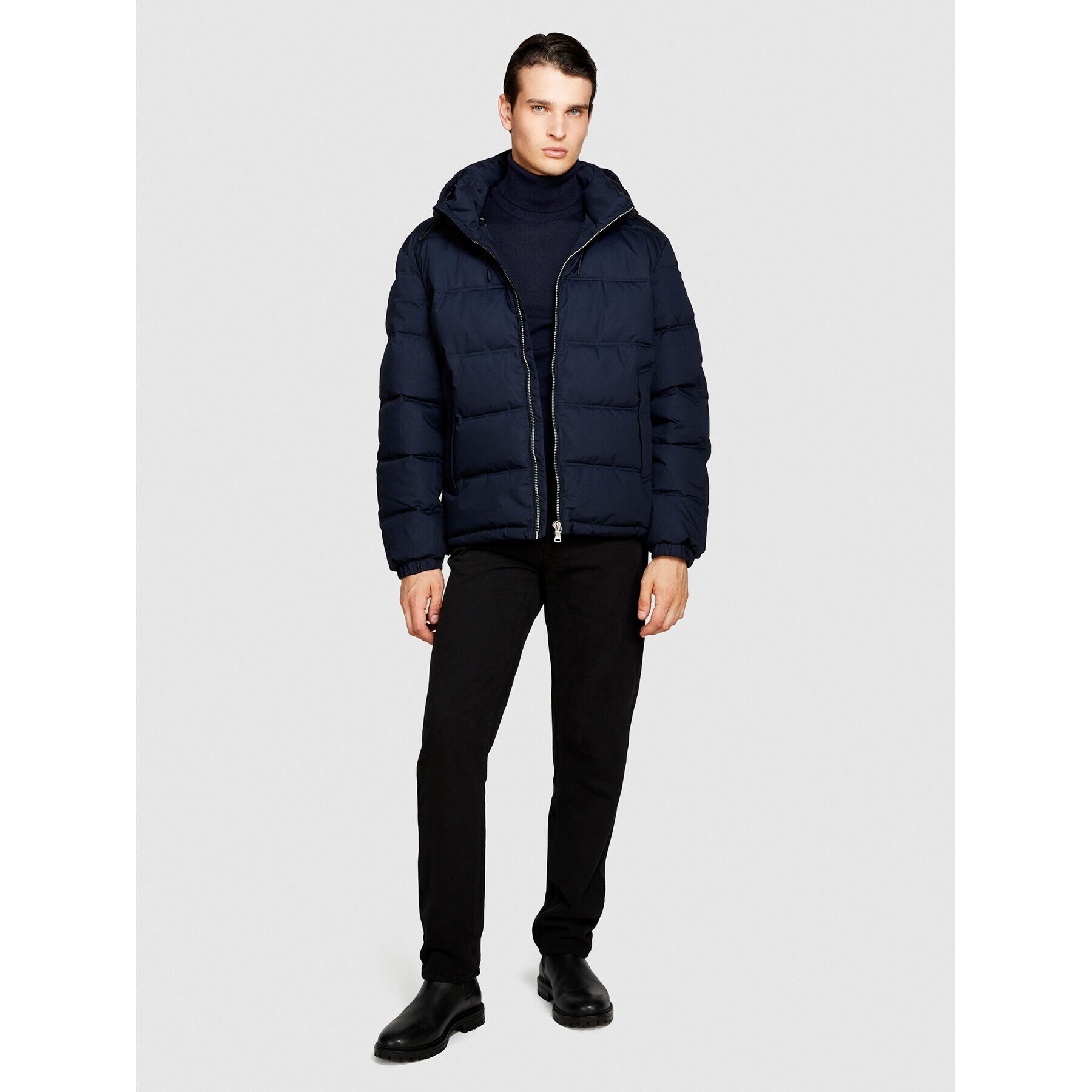 Sisley Пухено яке 23VFSN02J Тъмносин Regular Fit - Pepit.bg