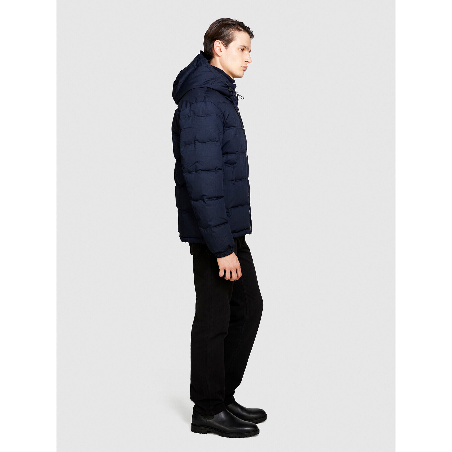 Sisley Пухено яке 23VFSN02J Тъмносин Regular Fit - Pepit.bg