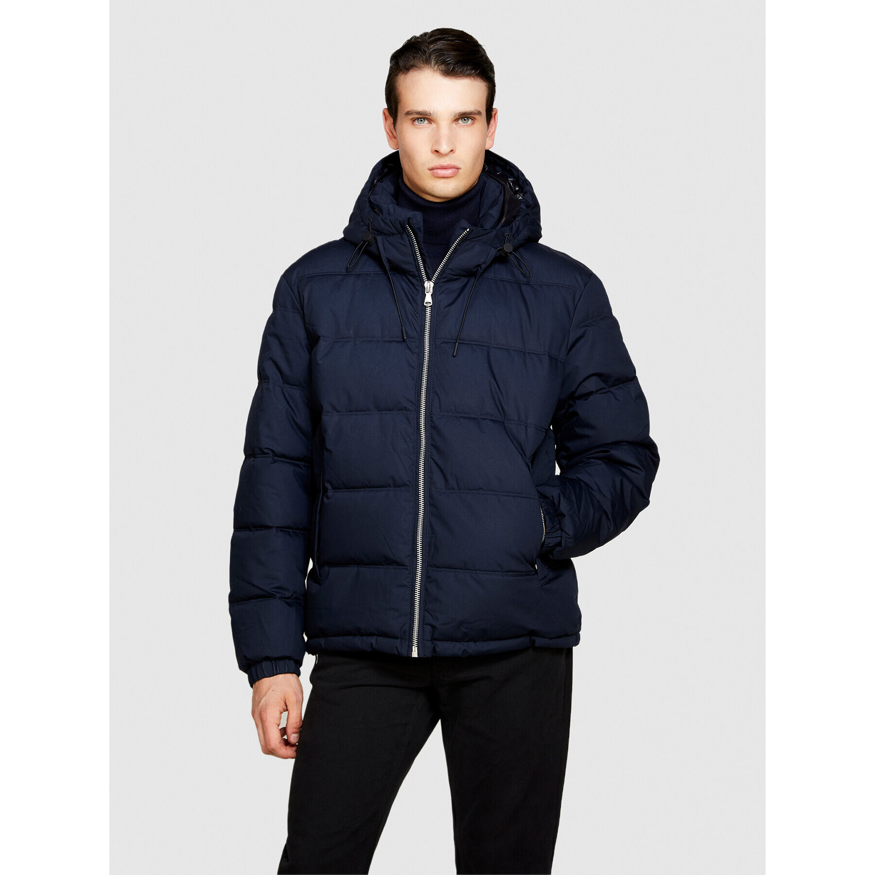 Sisley Пухено яке 23VFSN02J Тъмносин Regular Fit - Pepit.bg