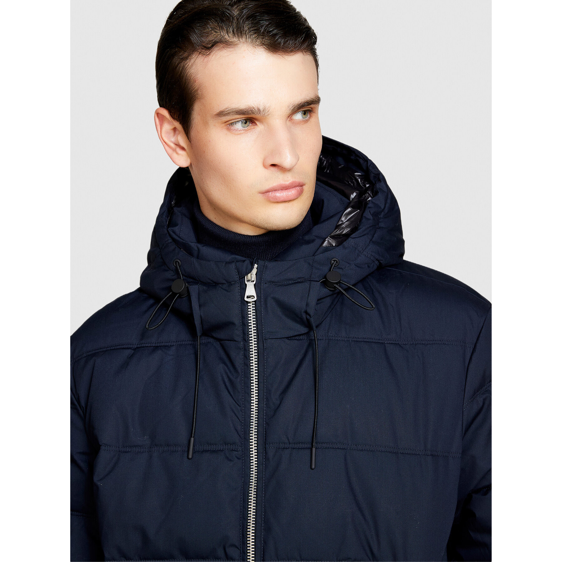 Sisley Пухено яке 23VFSN02J Тъмносин Regular Fit - Pepit.bg