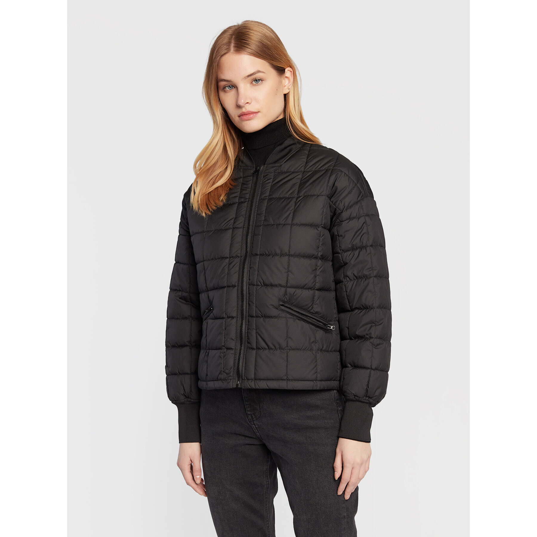 Sisley Пухено яке 24DVLN00Q Черен Regular Fit - Pepit.bg