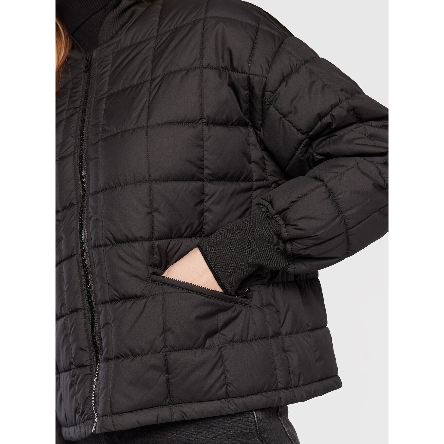Sisley Пухено яке 24DVLN00Q Черен Regular Fit - Pepit.bg