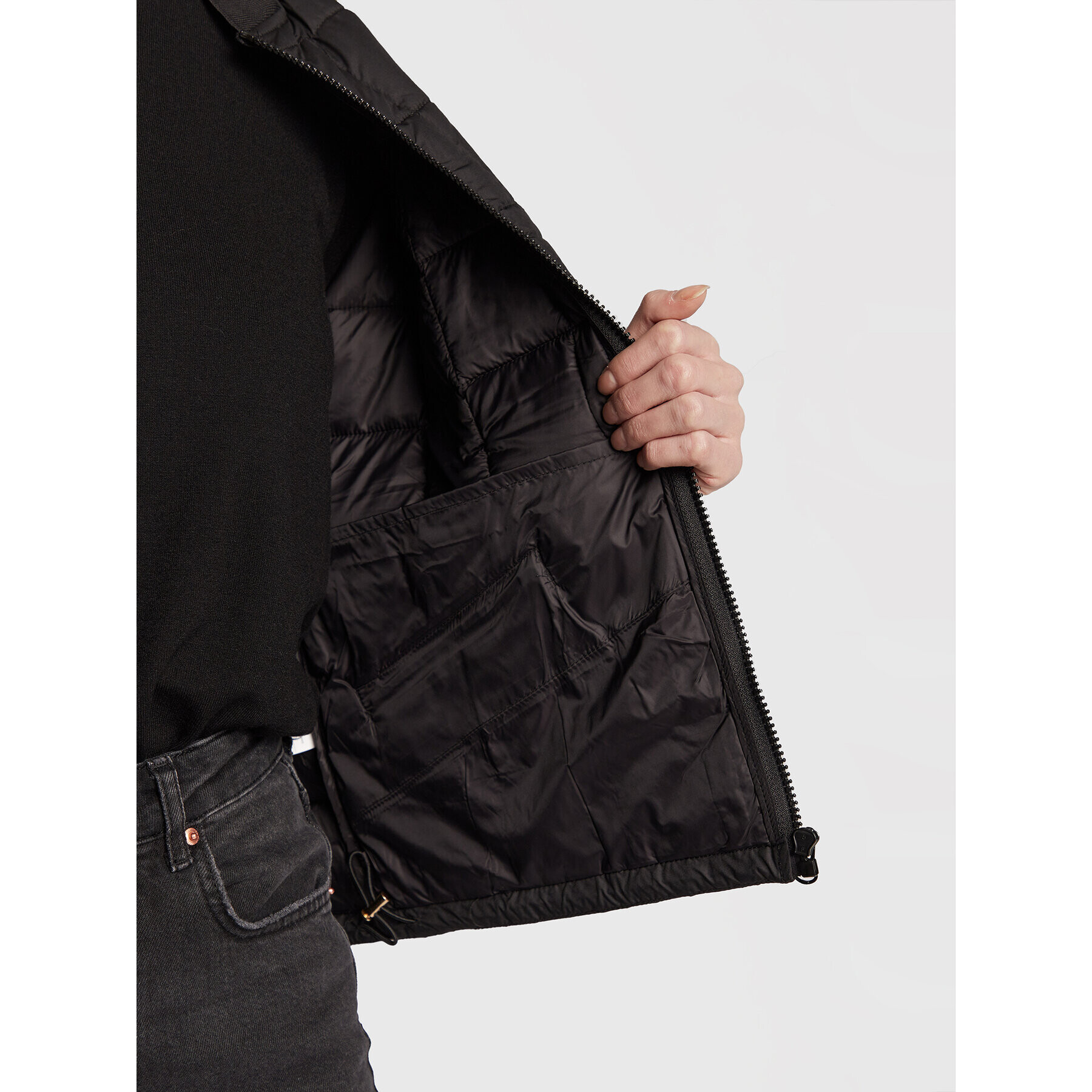 Sisley Пухено яке 24DVLN00Q Черен Regular Fit - Pepit.bg