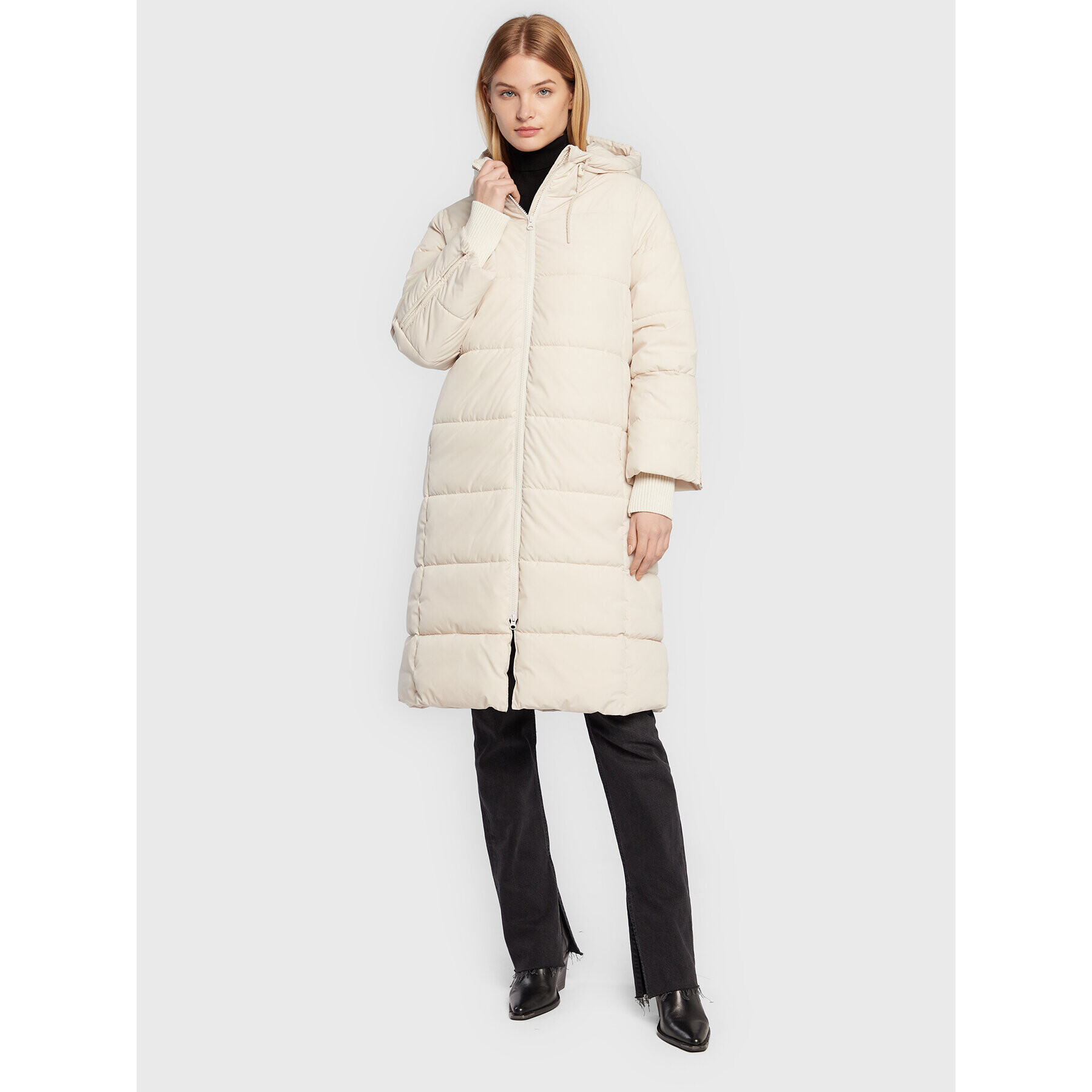 Sisley Пухено яке 24PWLN012 Екрю Regular Fit - Pepit.bg