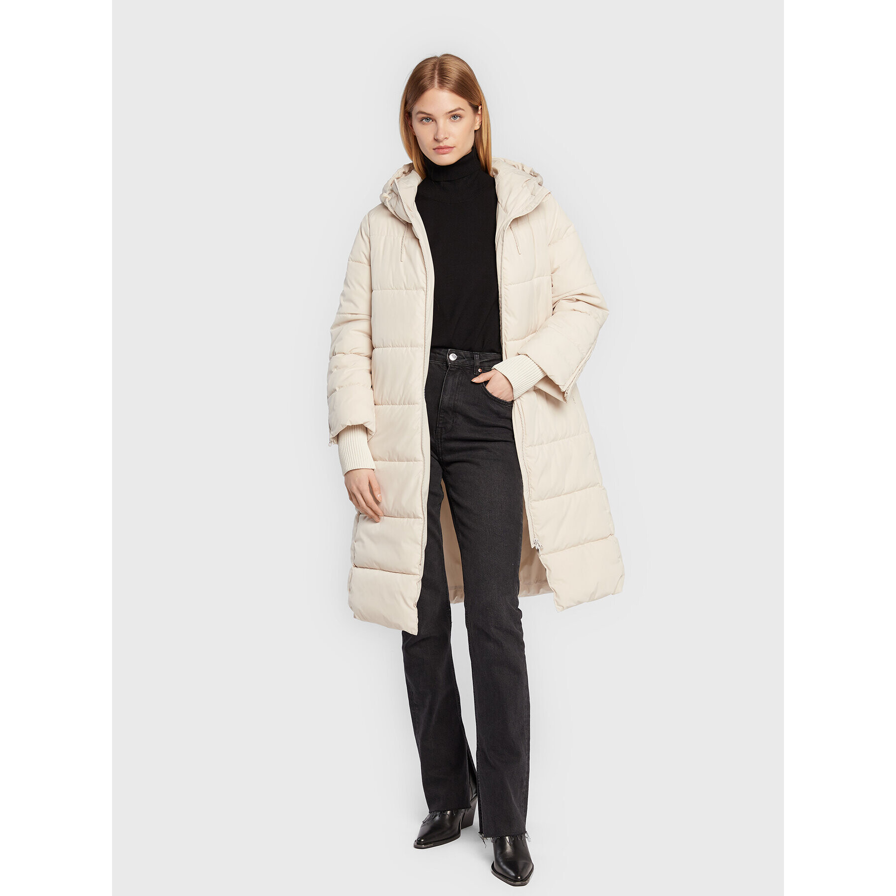Sisley Пухено яке 24PWLN012 Екрю Regular Fit - Pepit.bg