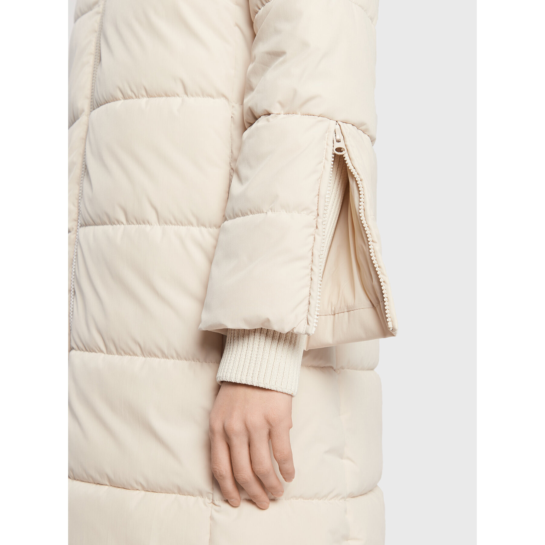 Sisley Пухено яке 24PWLN012 Екрю Regular Fit - Pepit.bg