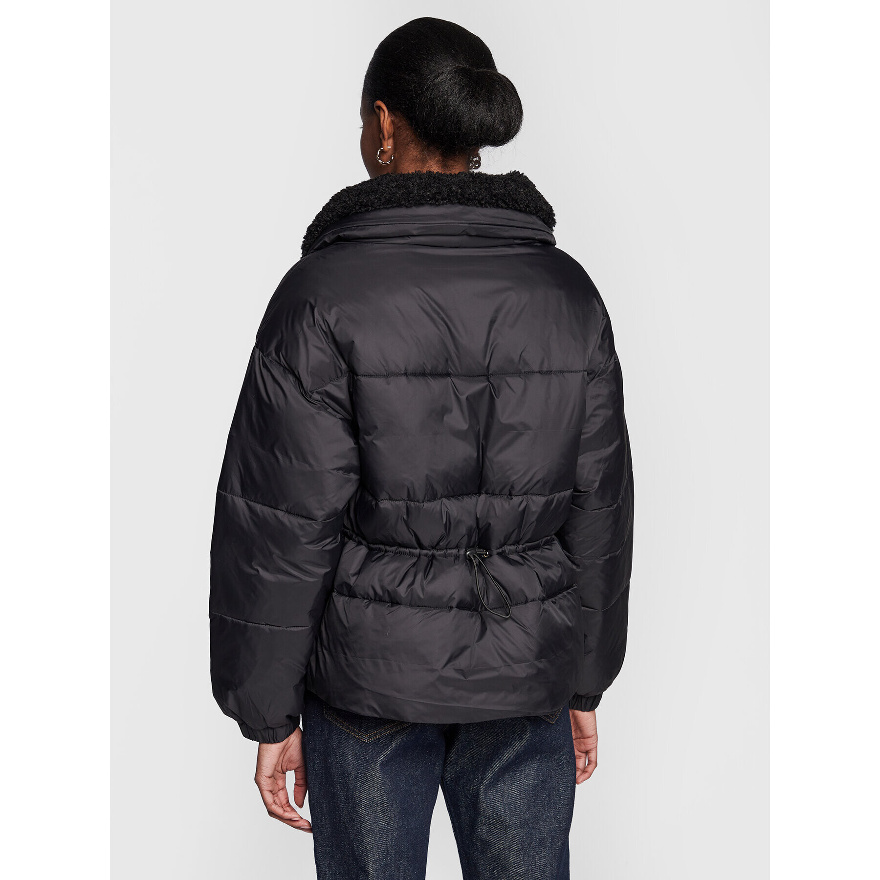 Sisley Пухено яке 2BA2LN01J Черен Oversize - Pepit.bg