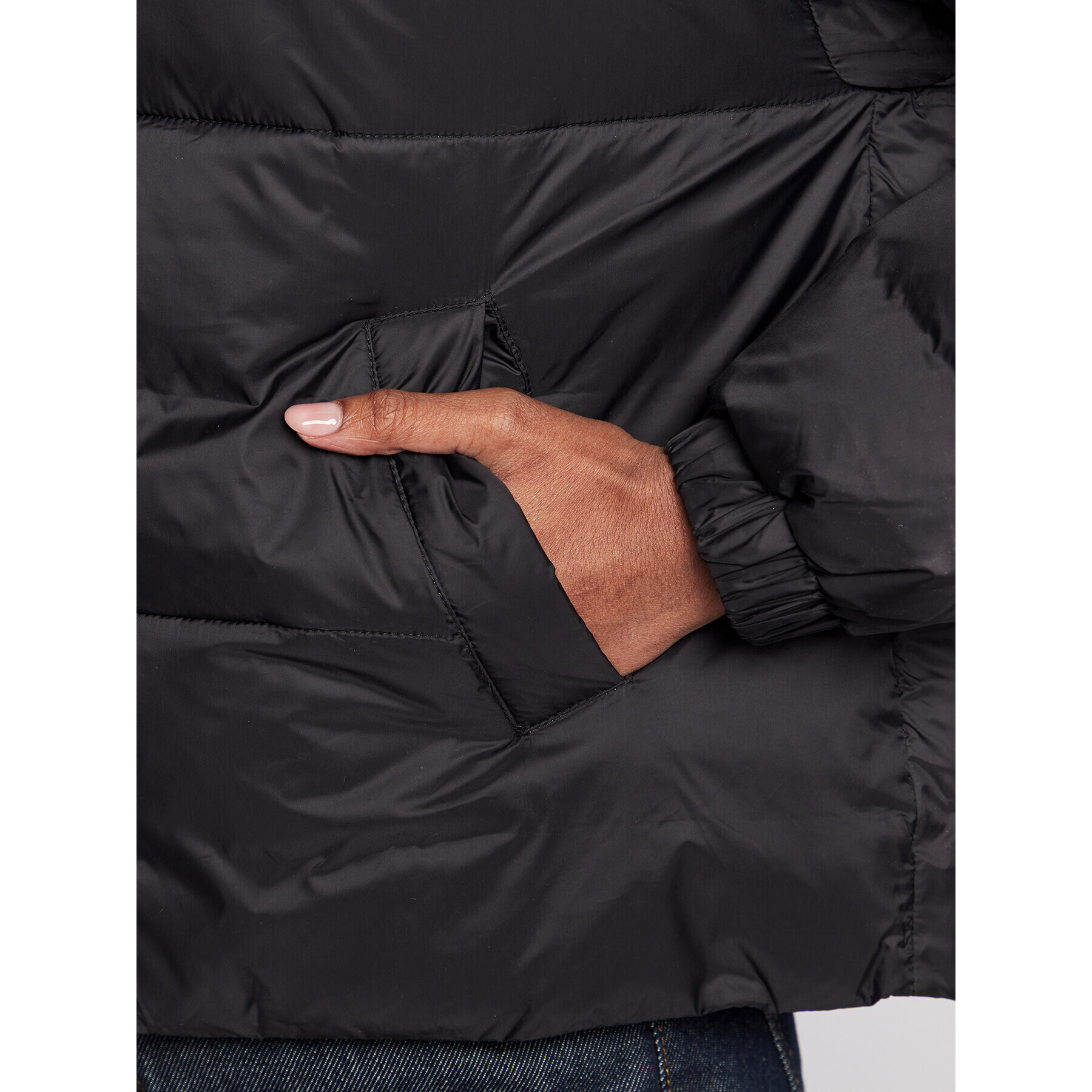 Sisley Пухено яке 2BA2LN01J Черен Oversize - Pepit.bg