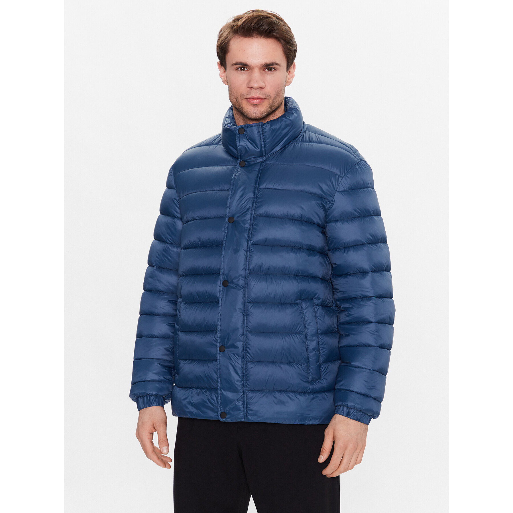 Sisley Пухено яке 2BA2SN01J Син Regular Fit - Pepit.bg