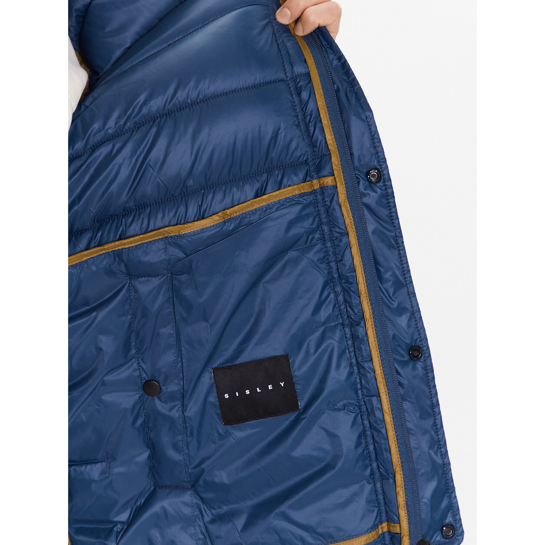 Sisley Пухено яке 2BA2SN01J Син Regular Fit - Pepit.bg