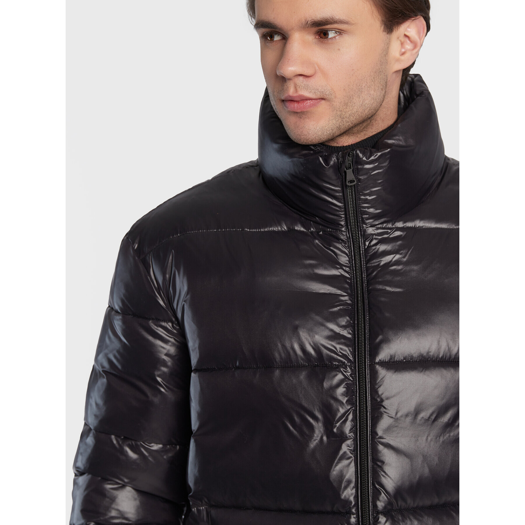 Sisley Пухено яке 2RQ4SN01G Черен Regular Fit - Pepit.bg