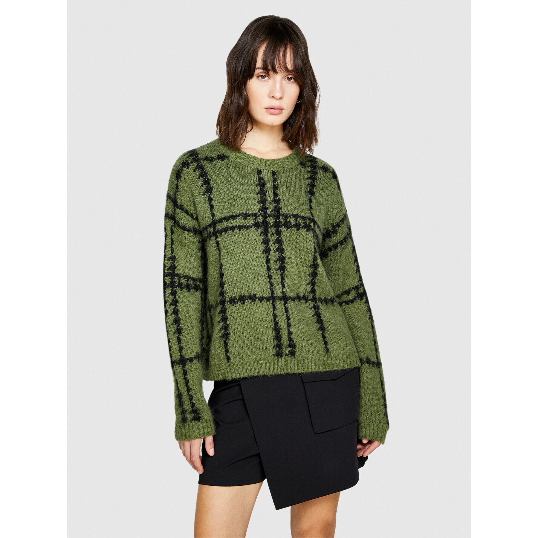 Sisley Пуловер 1026L103P Зелен Boxy Fit - Pepit.bg