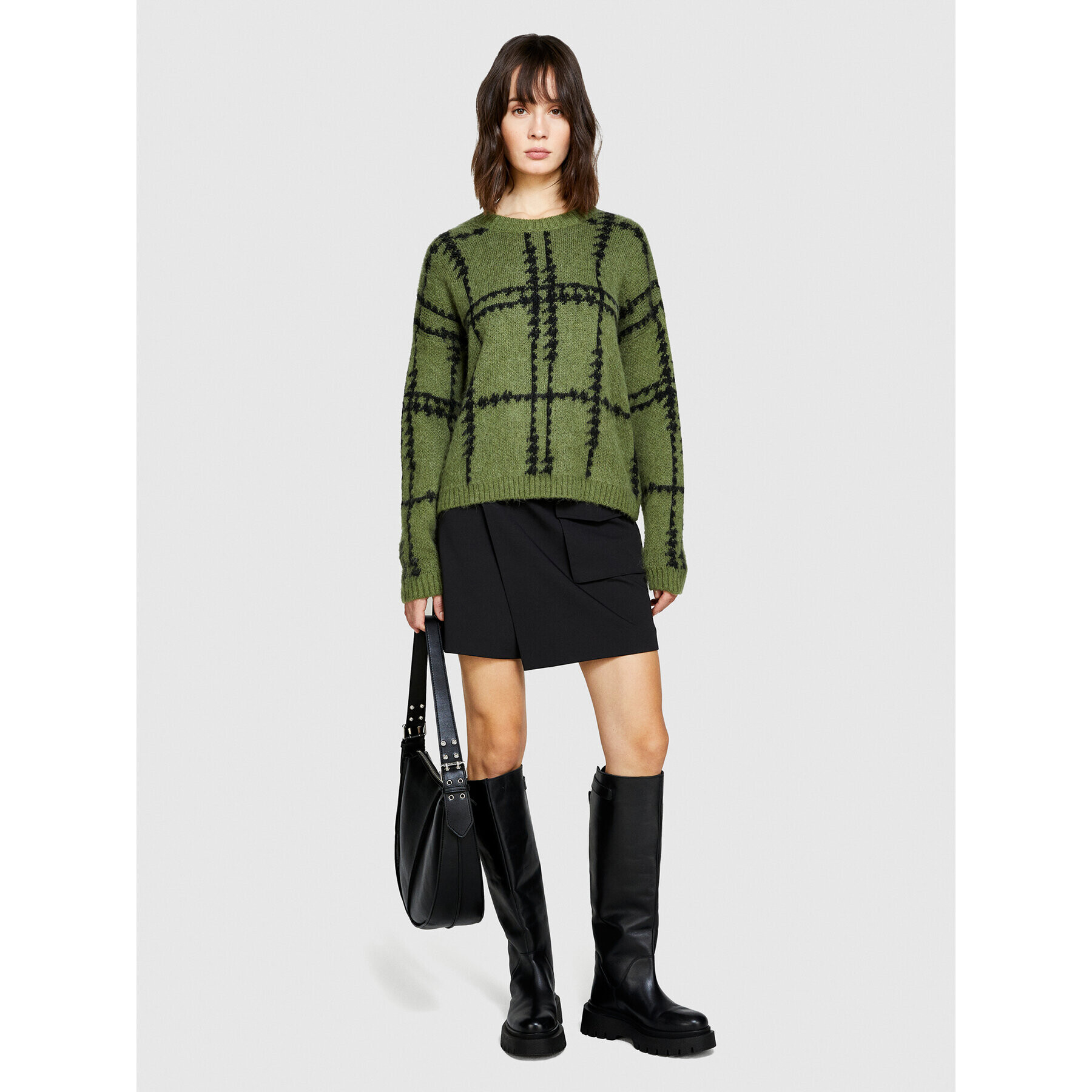 Sisley Пуловер 1026L103P Зелен Boxy Fit - Pepit.bg