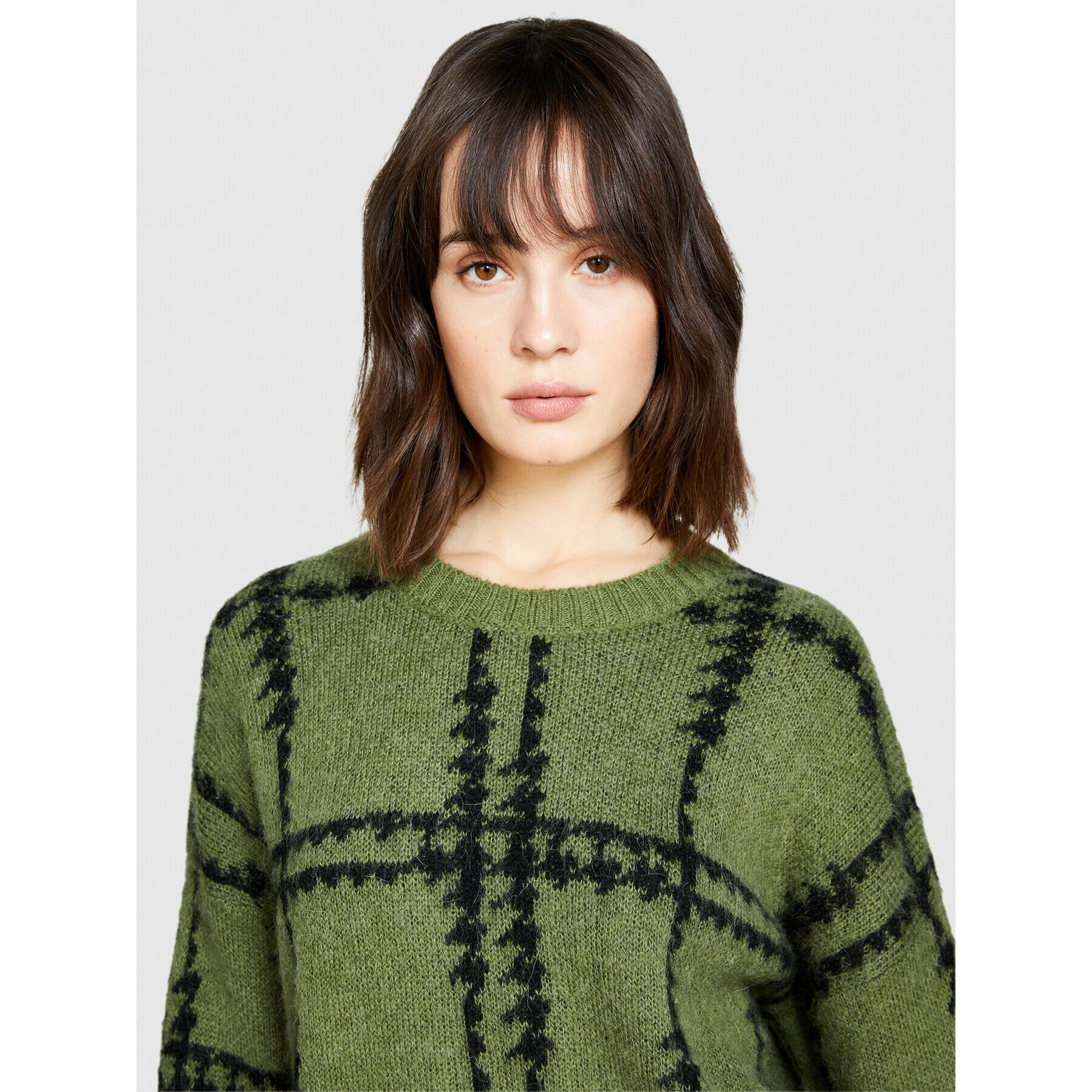 Sisley Пуловер 1026L103P Зелен Boxy Fit - Pepit.bg