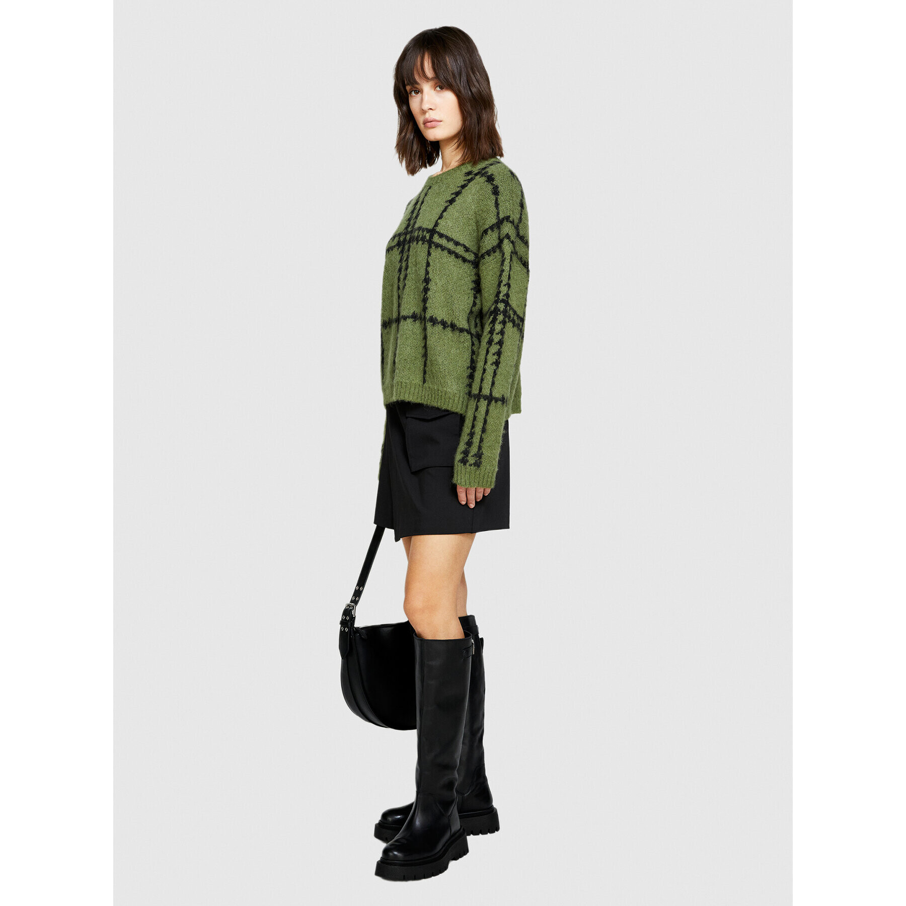 Sisley Пуловер 1026L103P Зелен Boxy Fit - Pepit.bg