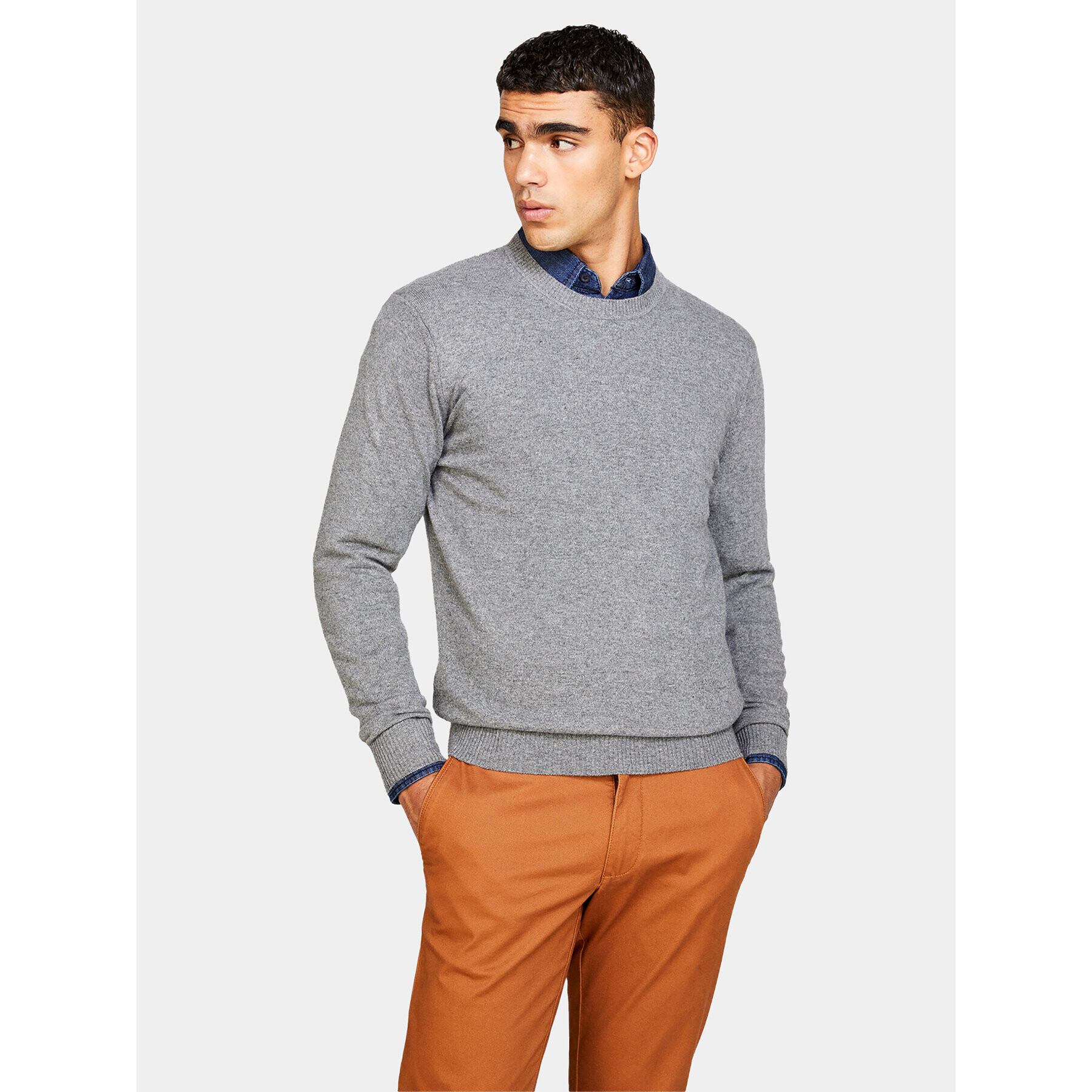 Sisley Пуловер 102HS1B17 Сив Slim Fit - Pepit.bg