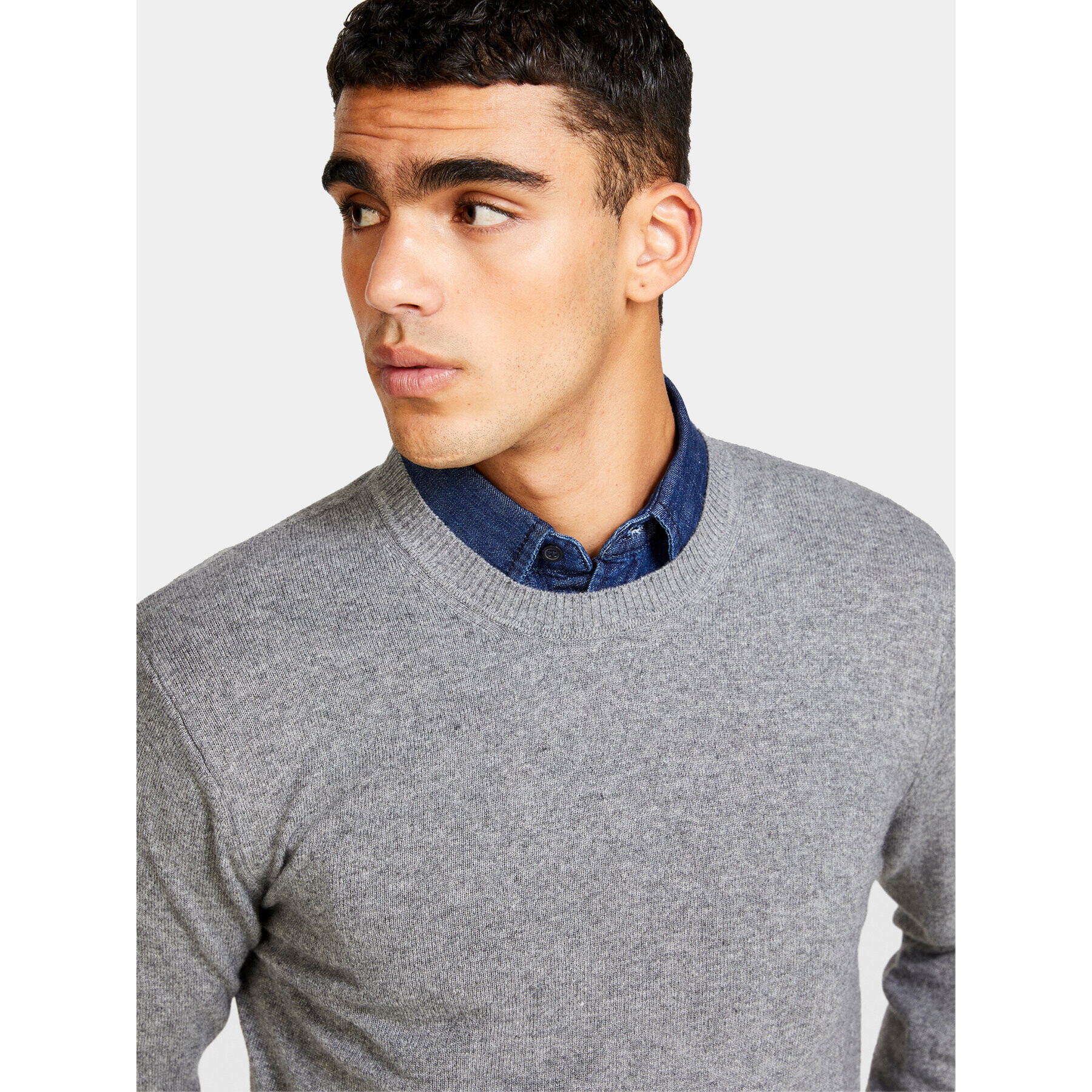 Sisley Пуловер 102HS1B17 Сив Slim Fit - Pepit.bg