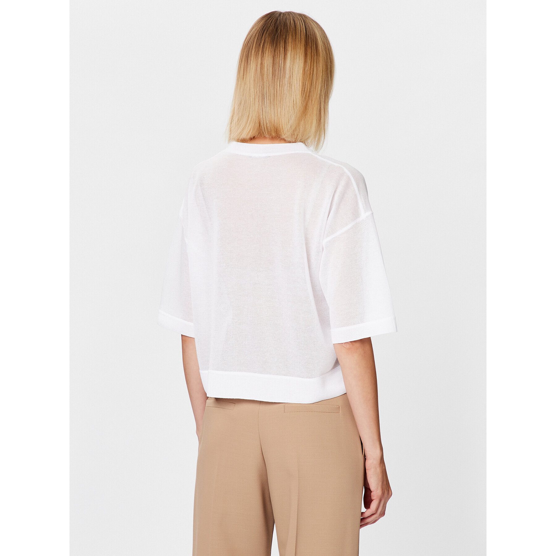 Sisley Пуловер 1034M102Y Бял Regular Fit - Pepit.bg