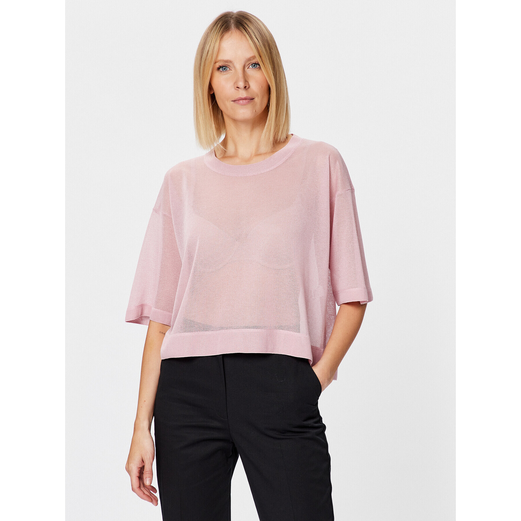 Sisley Пуловер 1034M102Y Розов Regular Fit - Pepit.bg