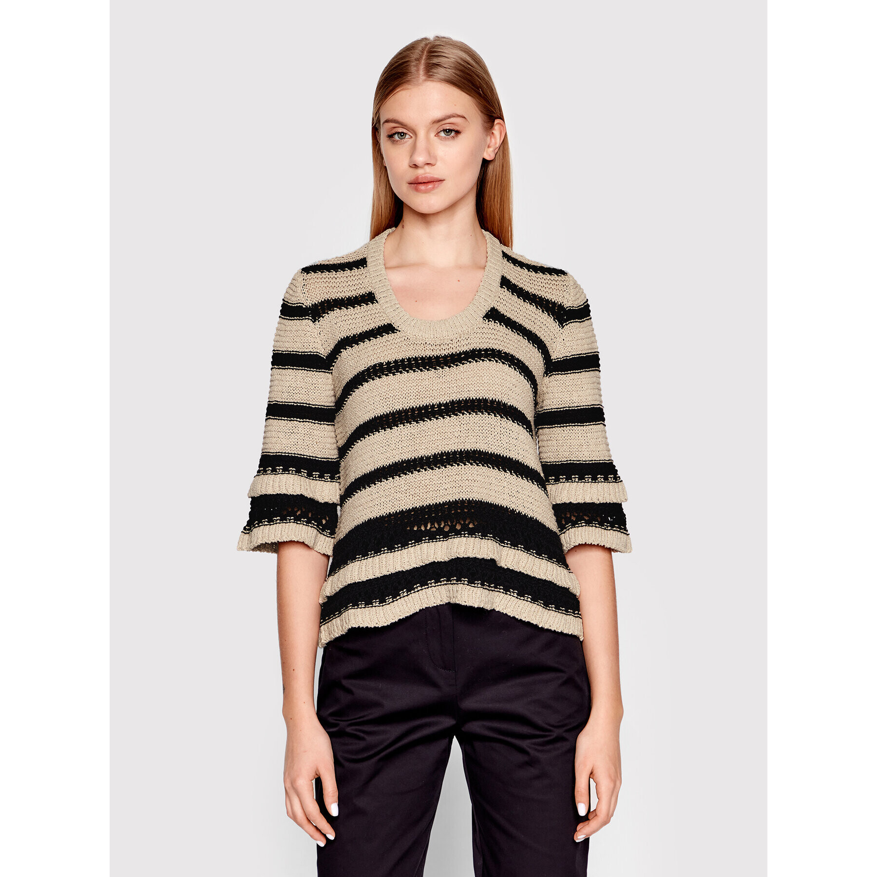 Sisley Пуловер 103AL100B Бежов Regular Fit - Pepit.bg