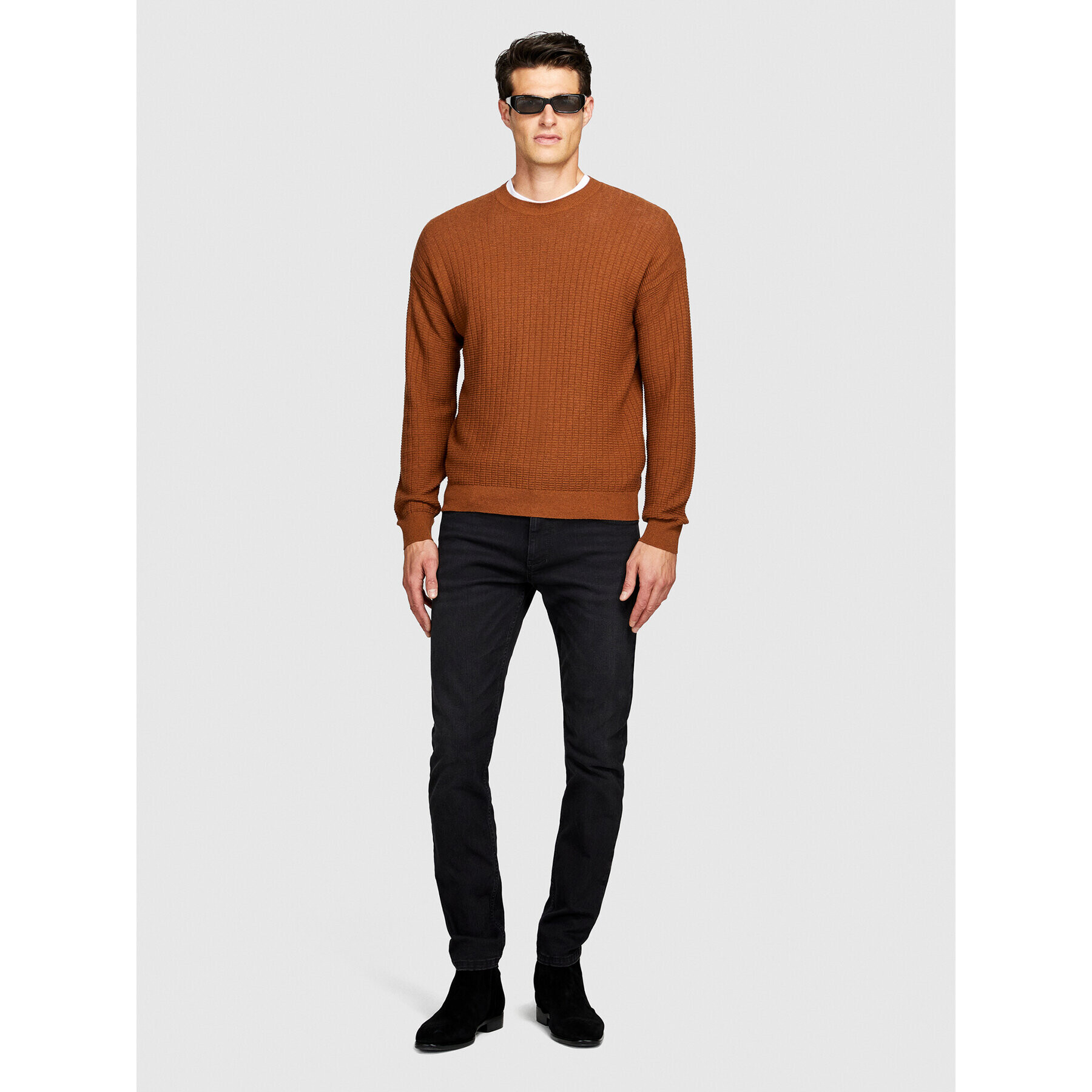 Sisley Пуловер 1041T102A Кафяв Regular Fit - Pepit.bg