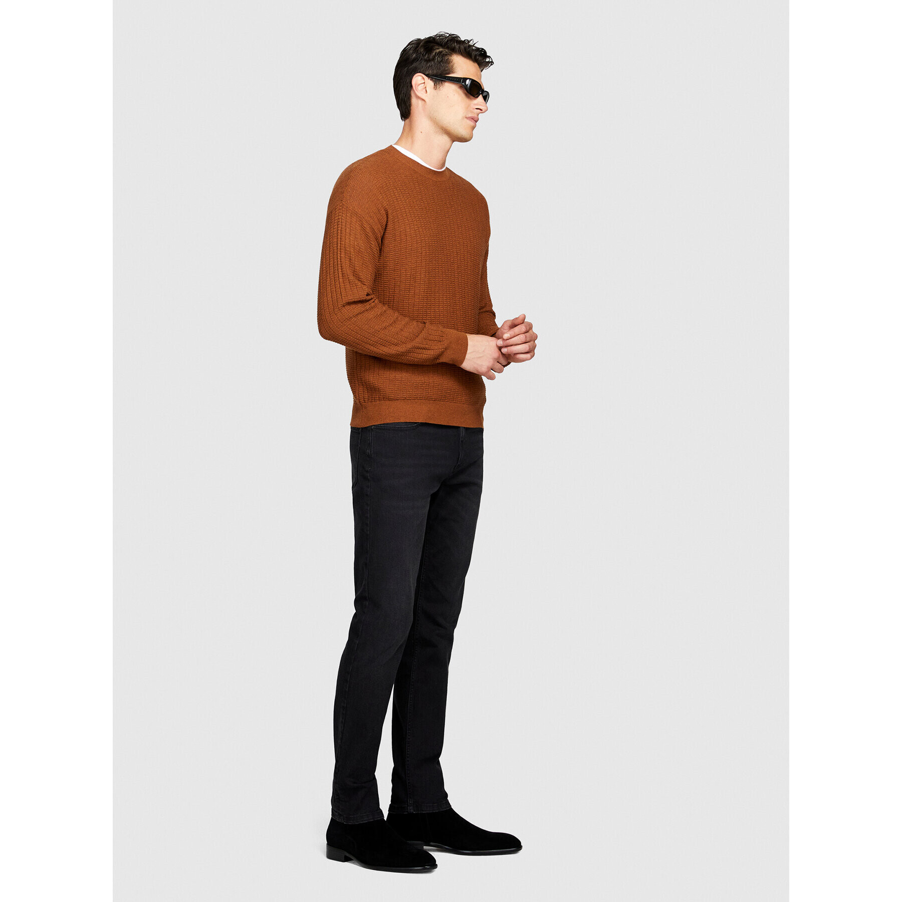 Sisley Пуловер 1041T102A Кафяв Regular Fit - Pepit.bg