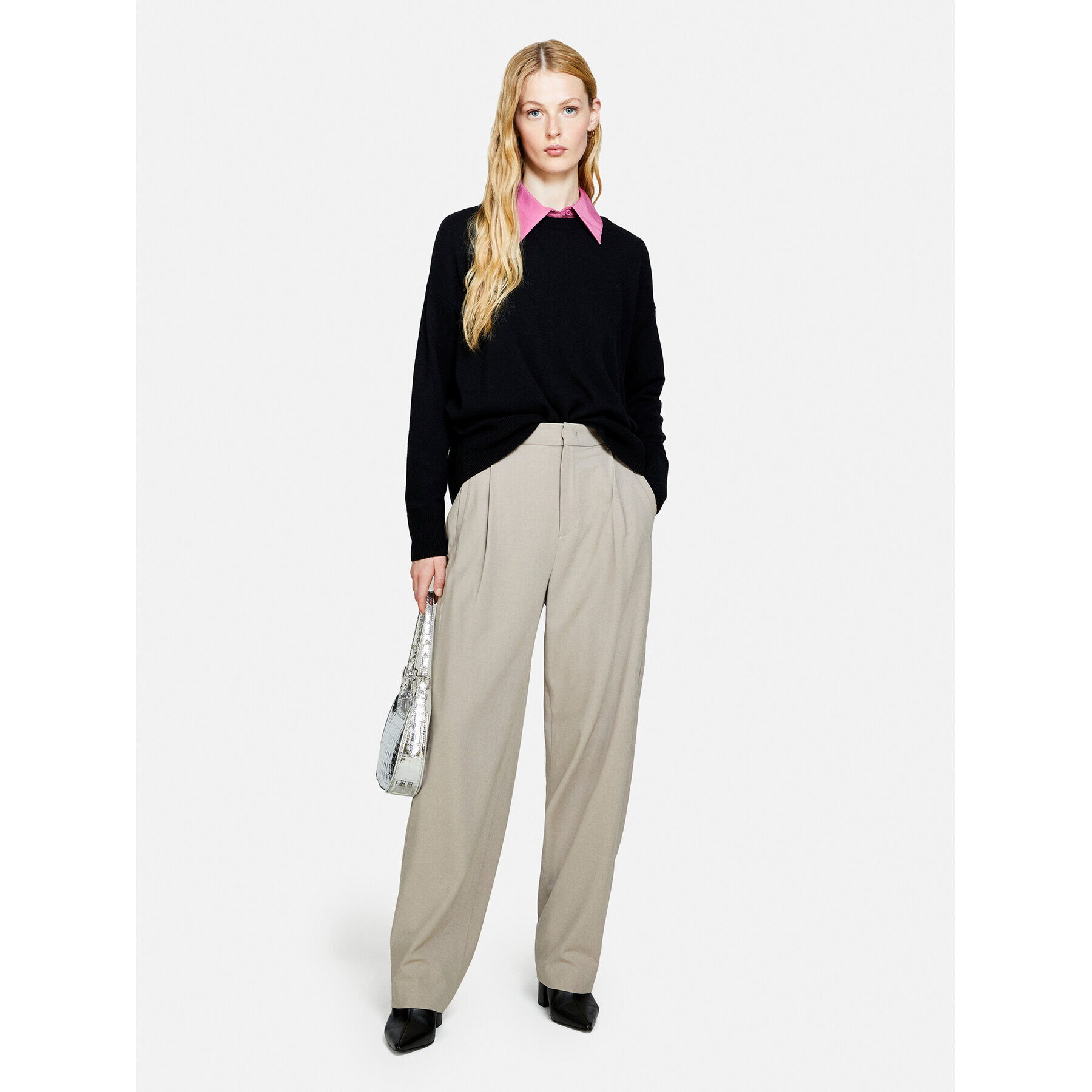 Sisley Пуловер 1044M103K Черен Boxy Fit - Pepit.bg