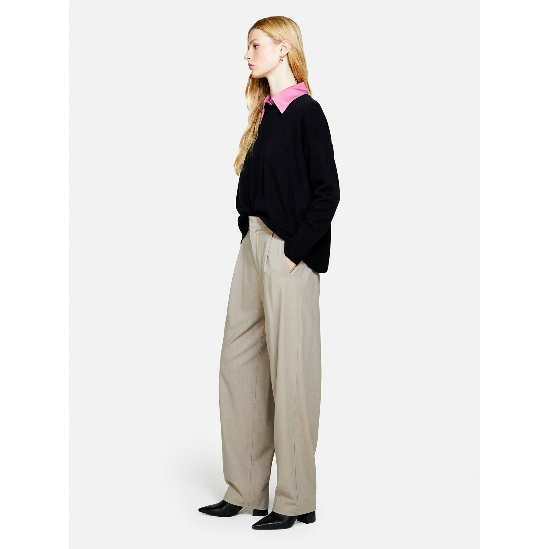 Sisley Пуловер 1044M103K Черен Boxy Fit - Pepit.bg
