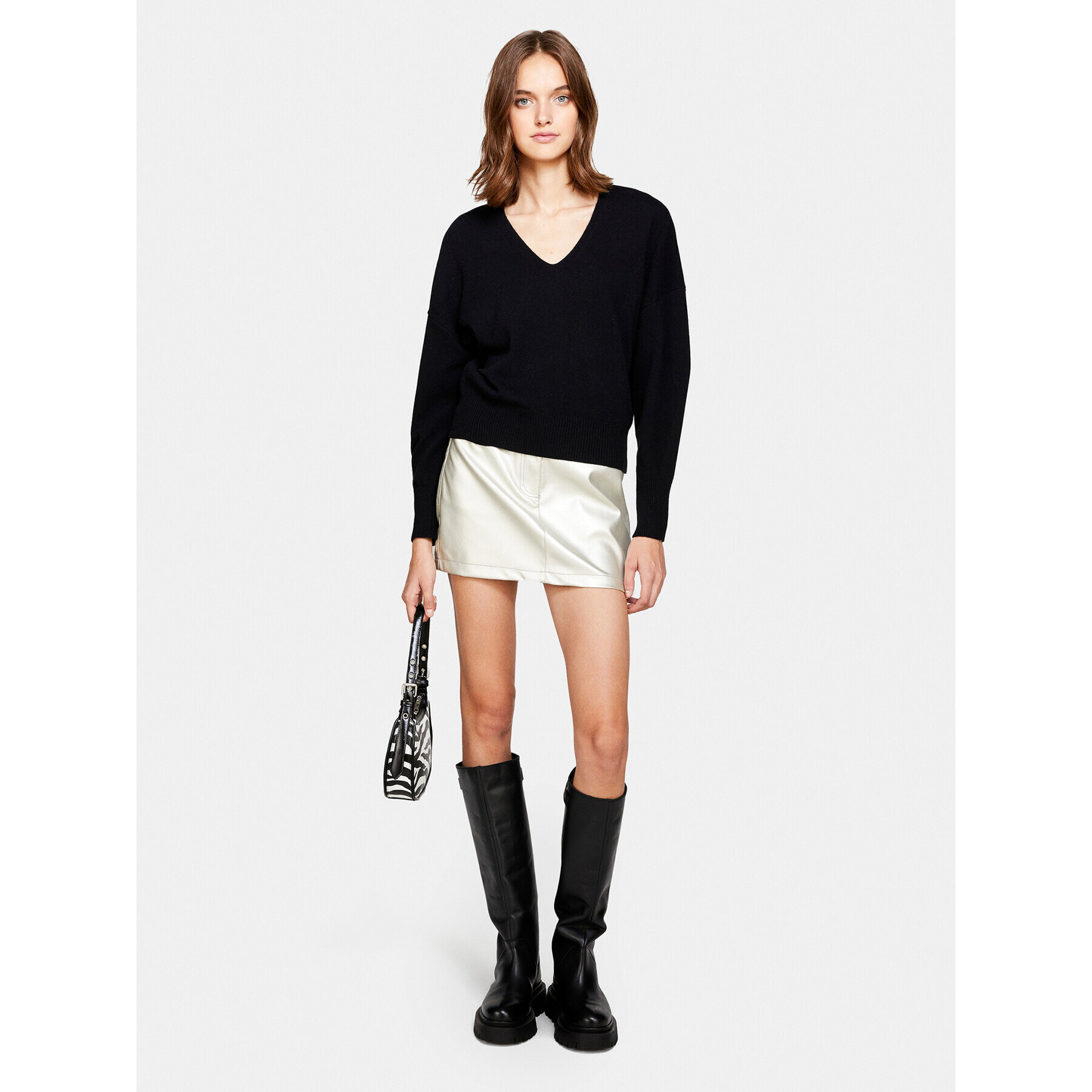 Sisley Пуловер 1044M400T Черен Regular Fit - Pepit.bg