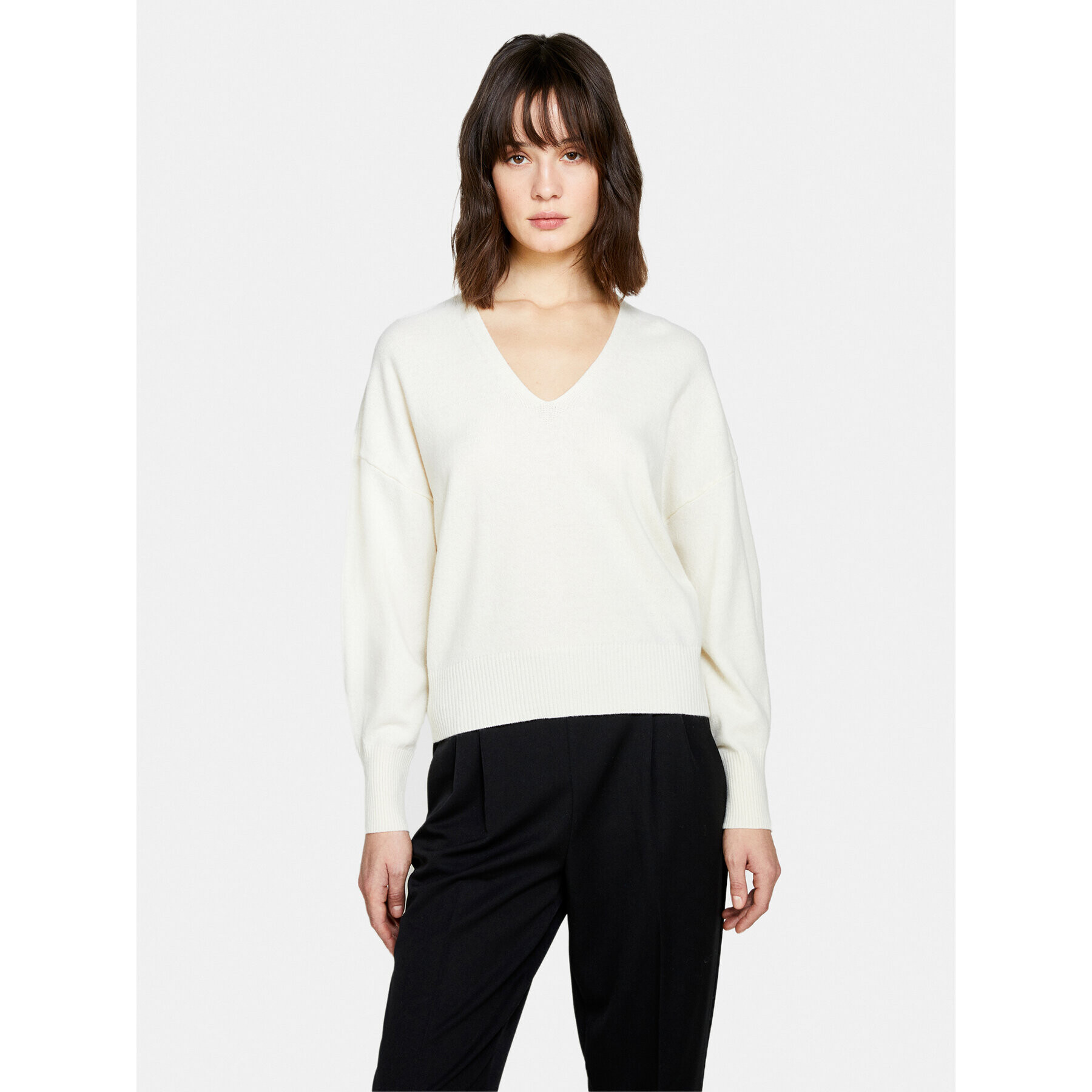 Sisley Пуловер 1044M400T Екрю Regular Fit - Pepit.bg