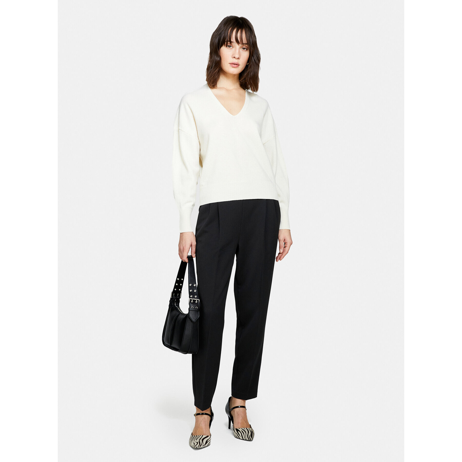 Sisley Пуловер 1044M400T Екрю Regular Fit - Pepit.bg