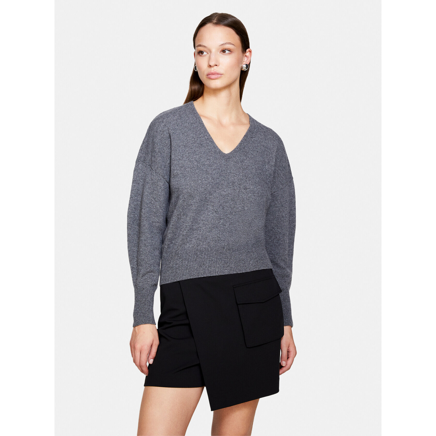 Sisley Пуловер 1044M400T Сив Regular Fit - Pepit.bg