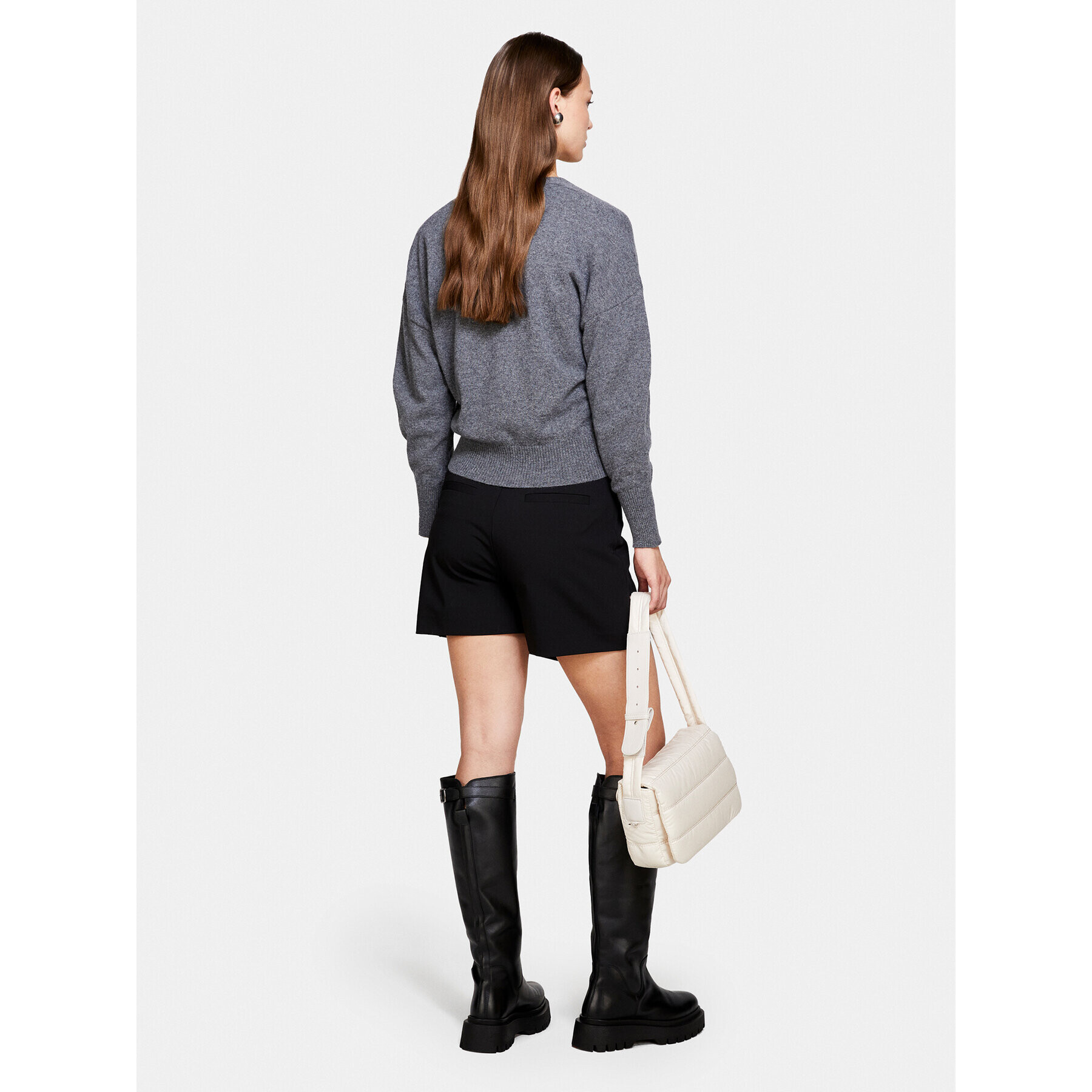 Sisley Пуловер 1044M400T Сив Regular Fit - Pepit.bg