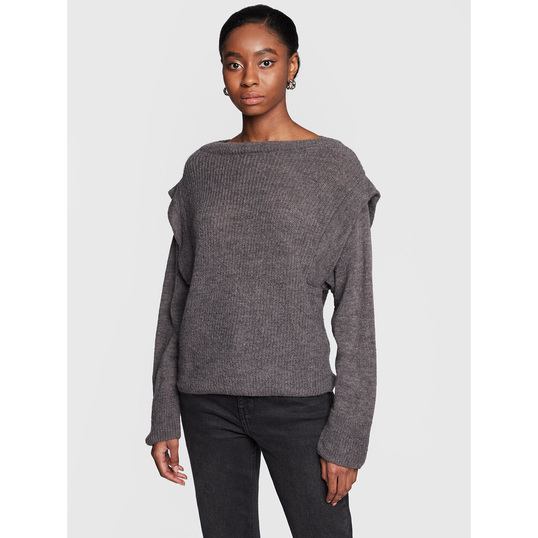 Sisley Пуловер 1068M1029 Сив Boxy Fit - Pepit.bg