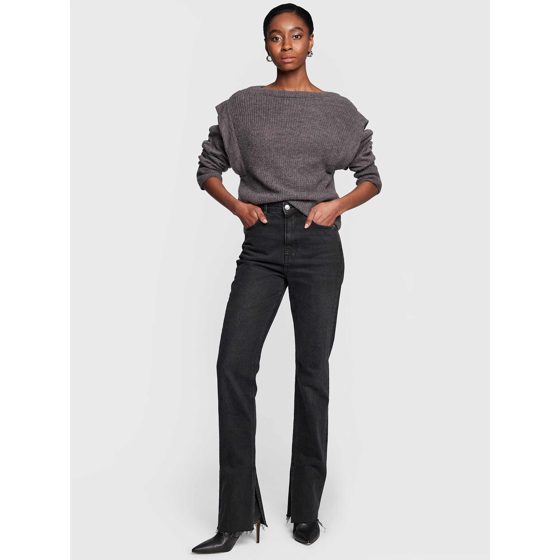 Sisley Пуловер 1068M1029 Сив Boxy Fit - Pepit.bg