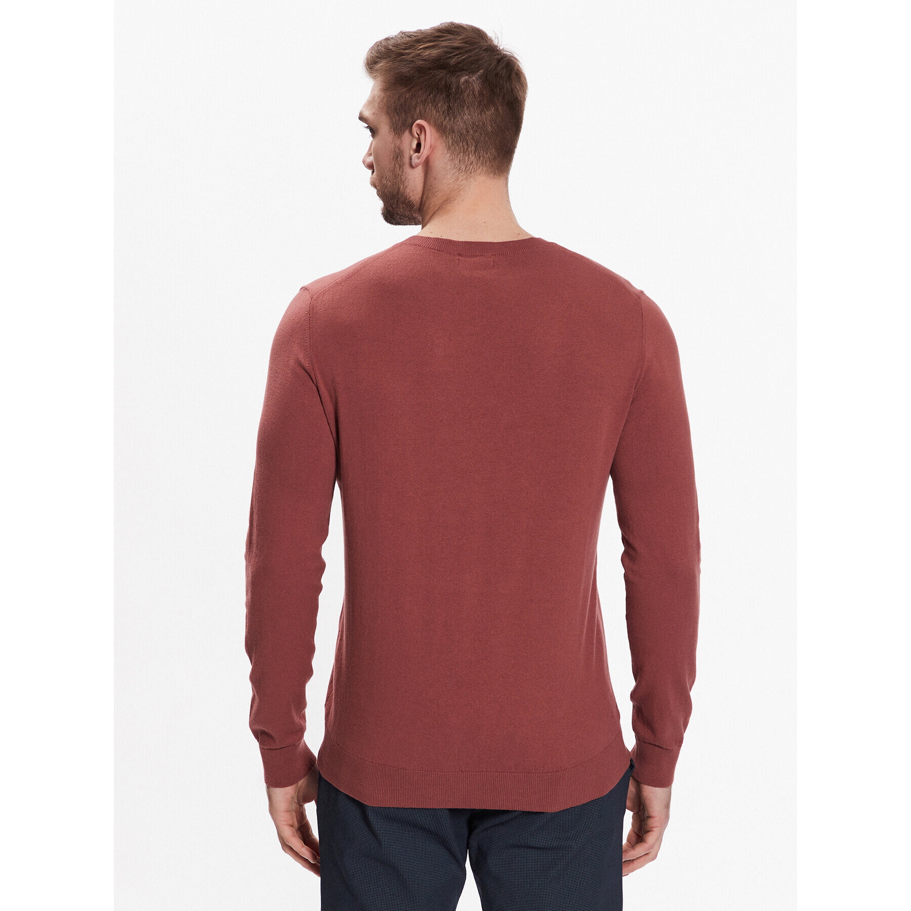 Sisley Пуловер 10F2S1C78 Оранжев Slim Fit - Pepit.bg