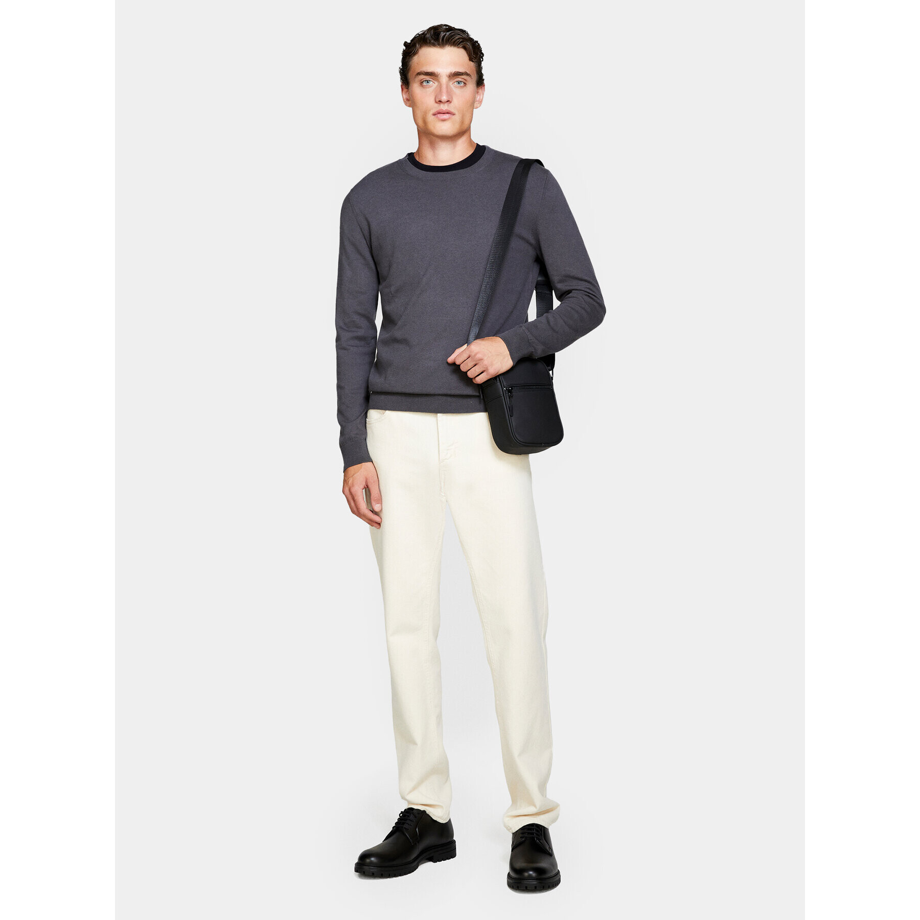 Sisley Пуловер 10F2S1C78 Сив Slim Fit - Pepit.bg