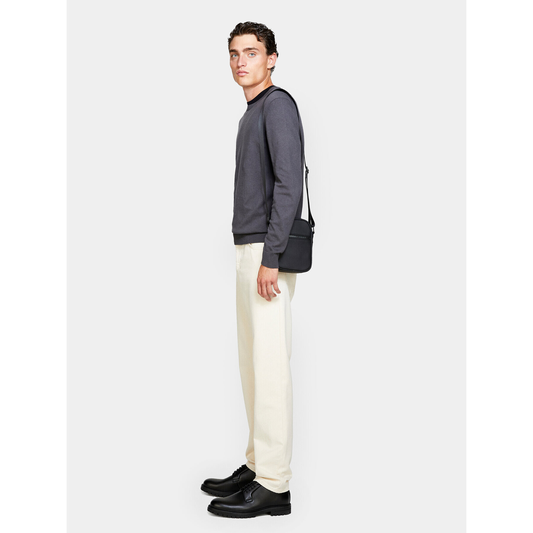 Sisley Пуловер 10F2S1C78 Сив Slim Fit - Pepit.bg