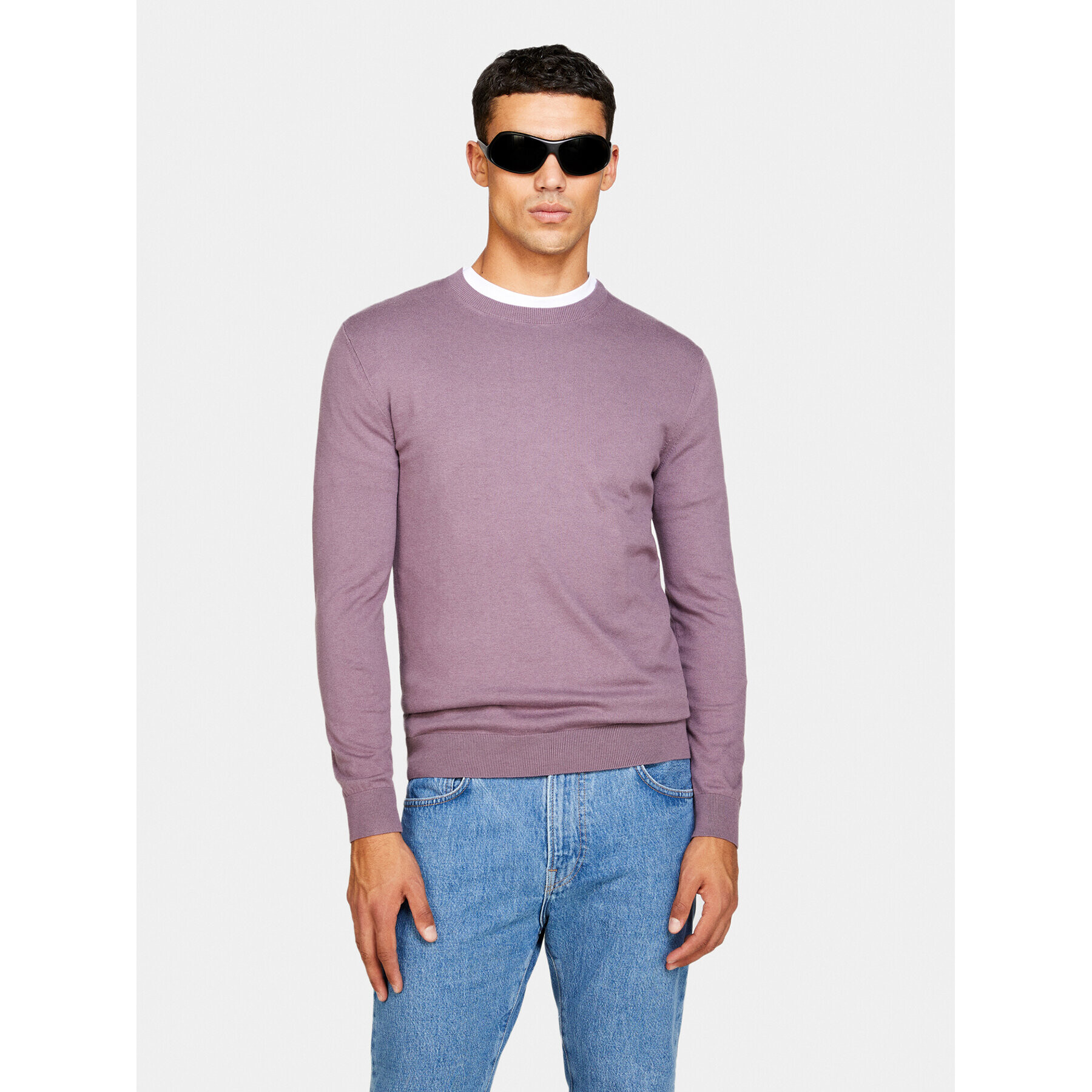 Sisley Пуловер 10F2S1C78 Виолетов Slim Fit - Pepit.bg